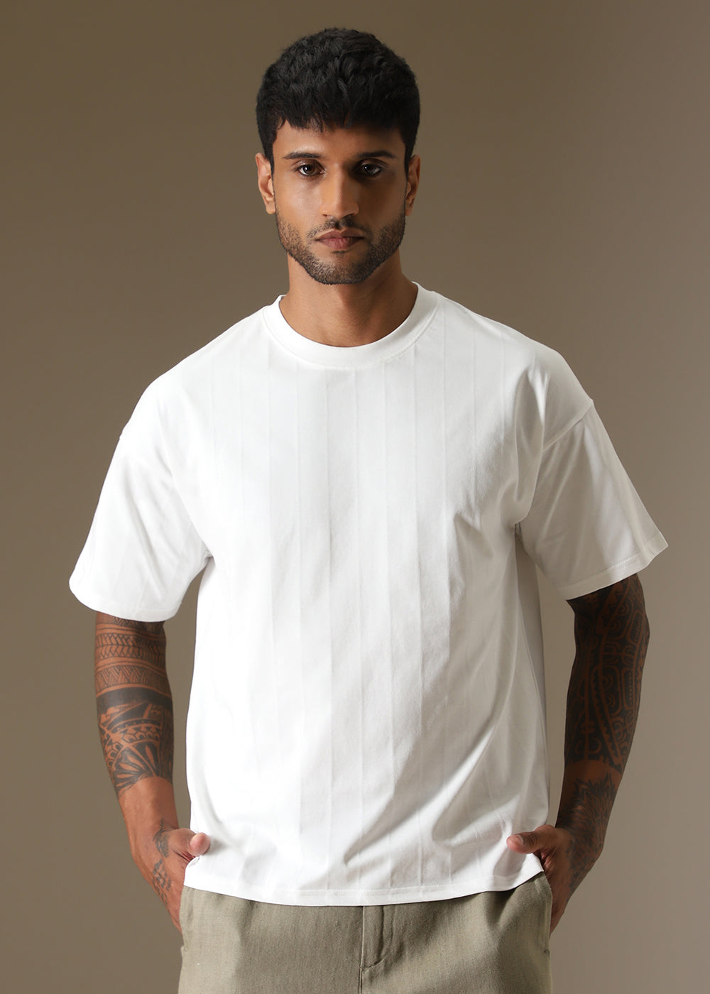 Striped White Oversized T-shirt