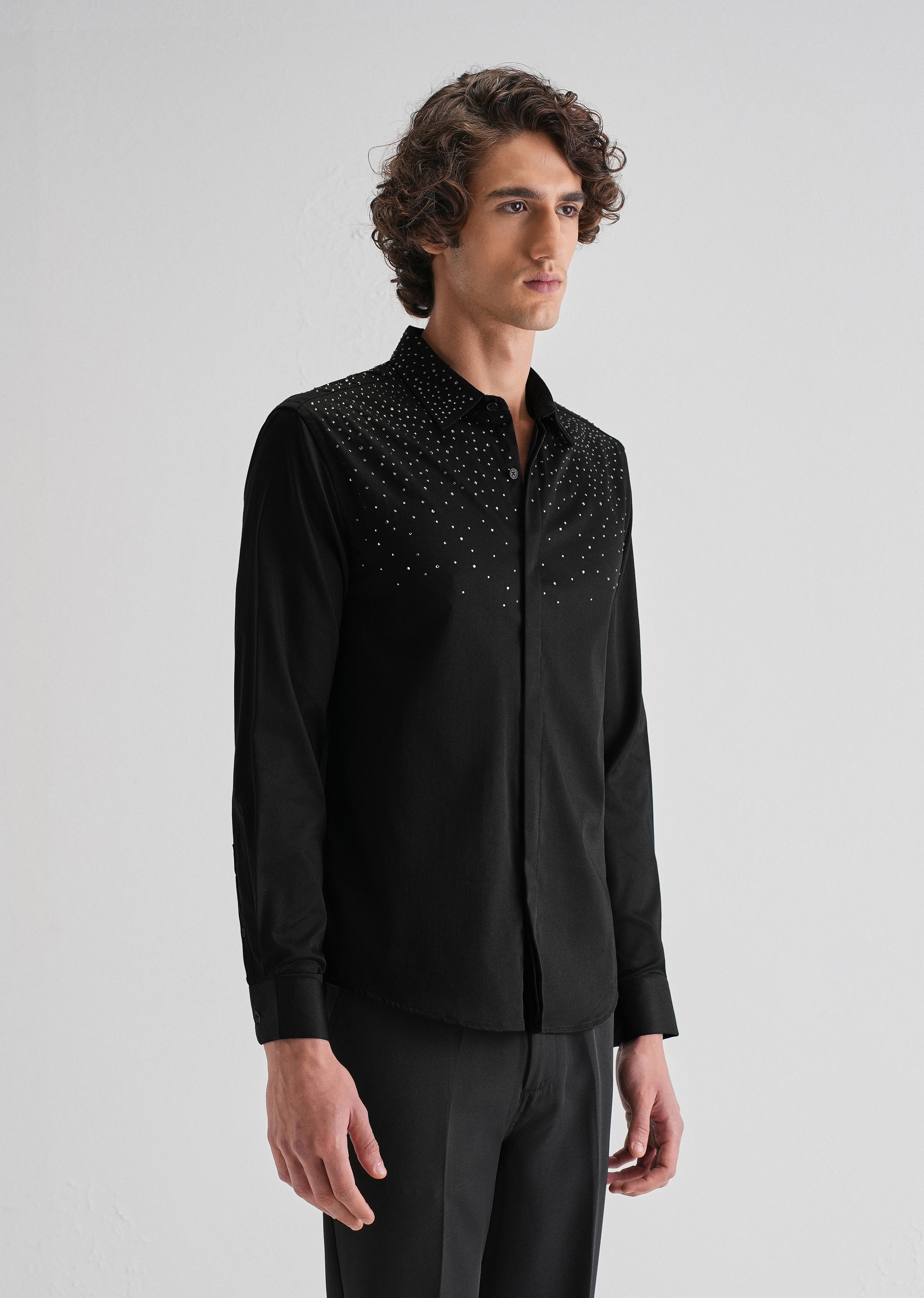 Stud Black Designer Shirt