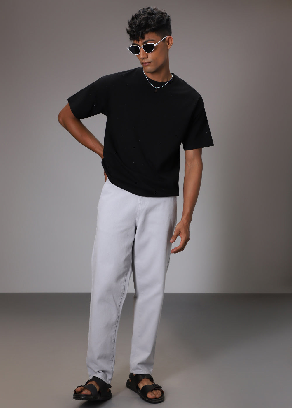 Stud Black Oversized T-Shirt