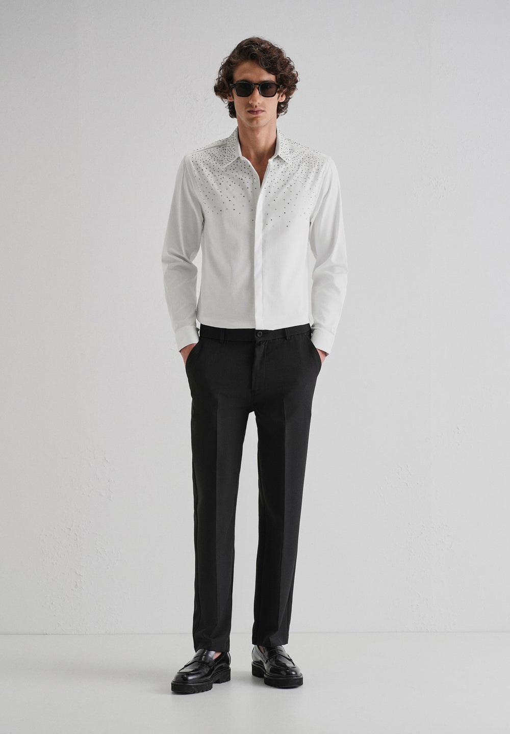 Stud White Designer Shirt