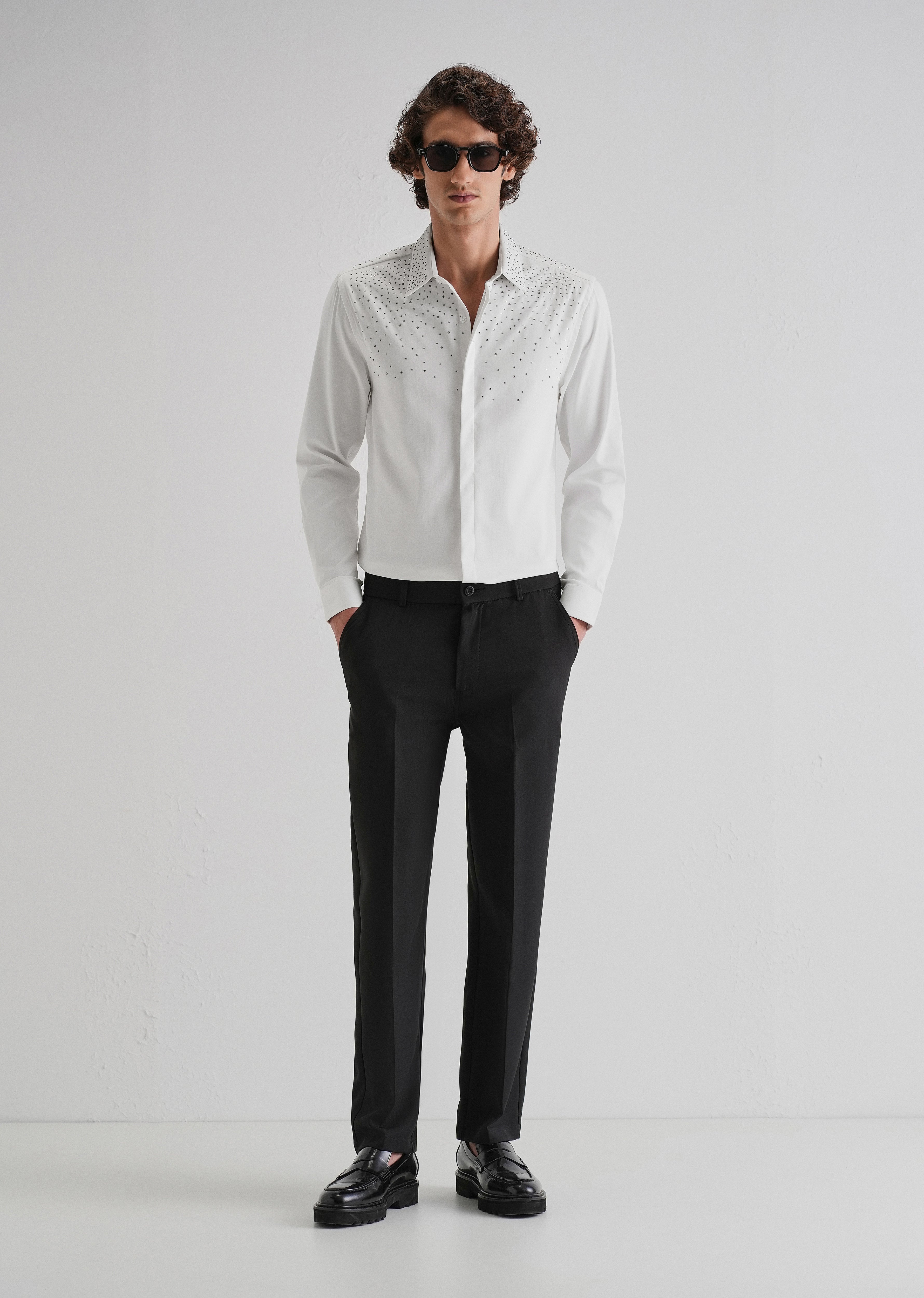 Stud White Designer Shirt