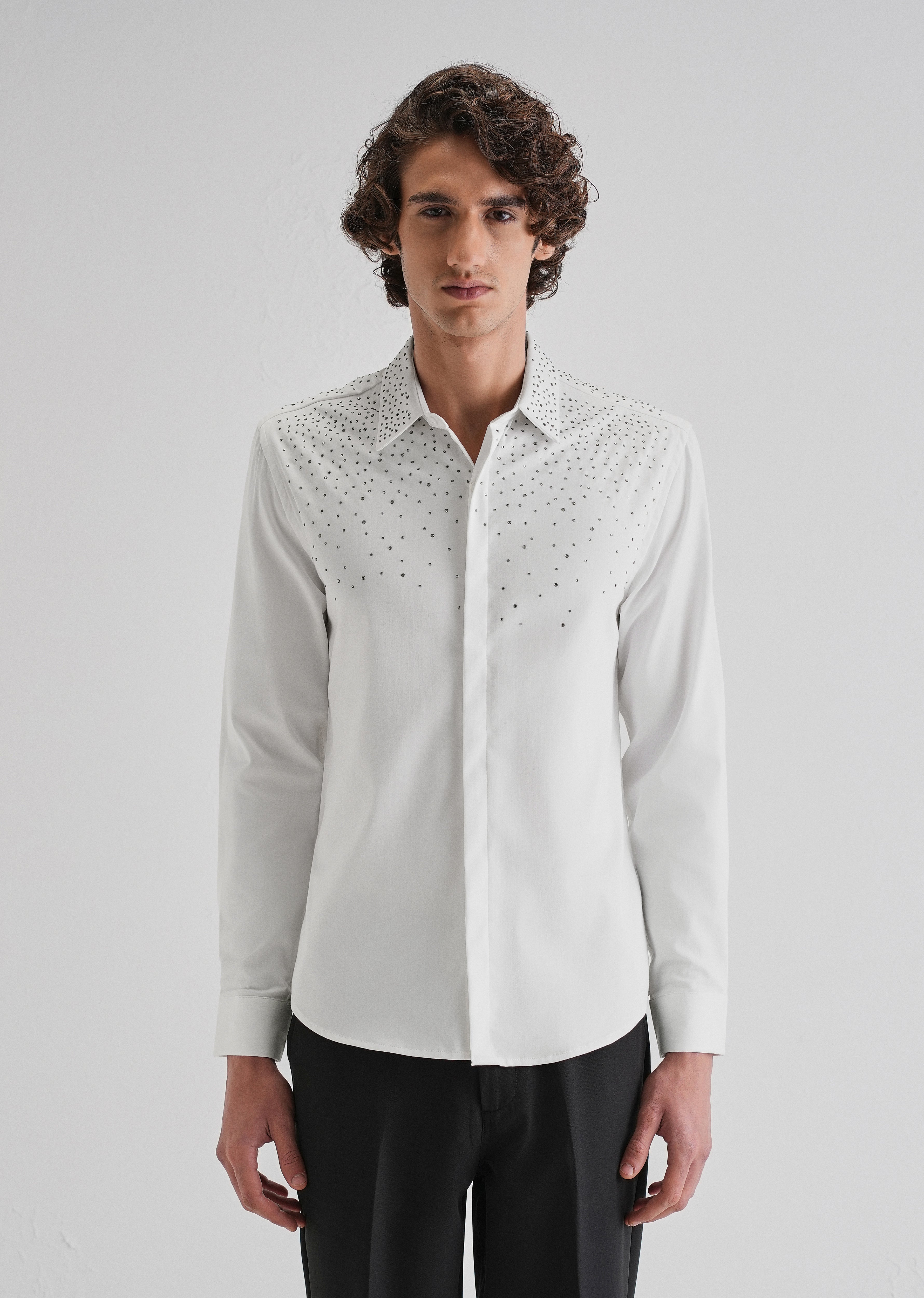 Stud White Designer Shirt