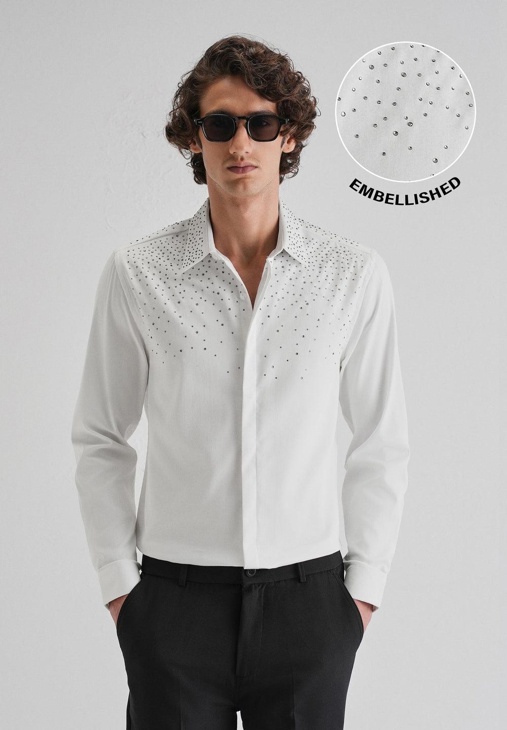 Stud White Designer Shirt