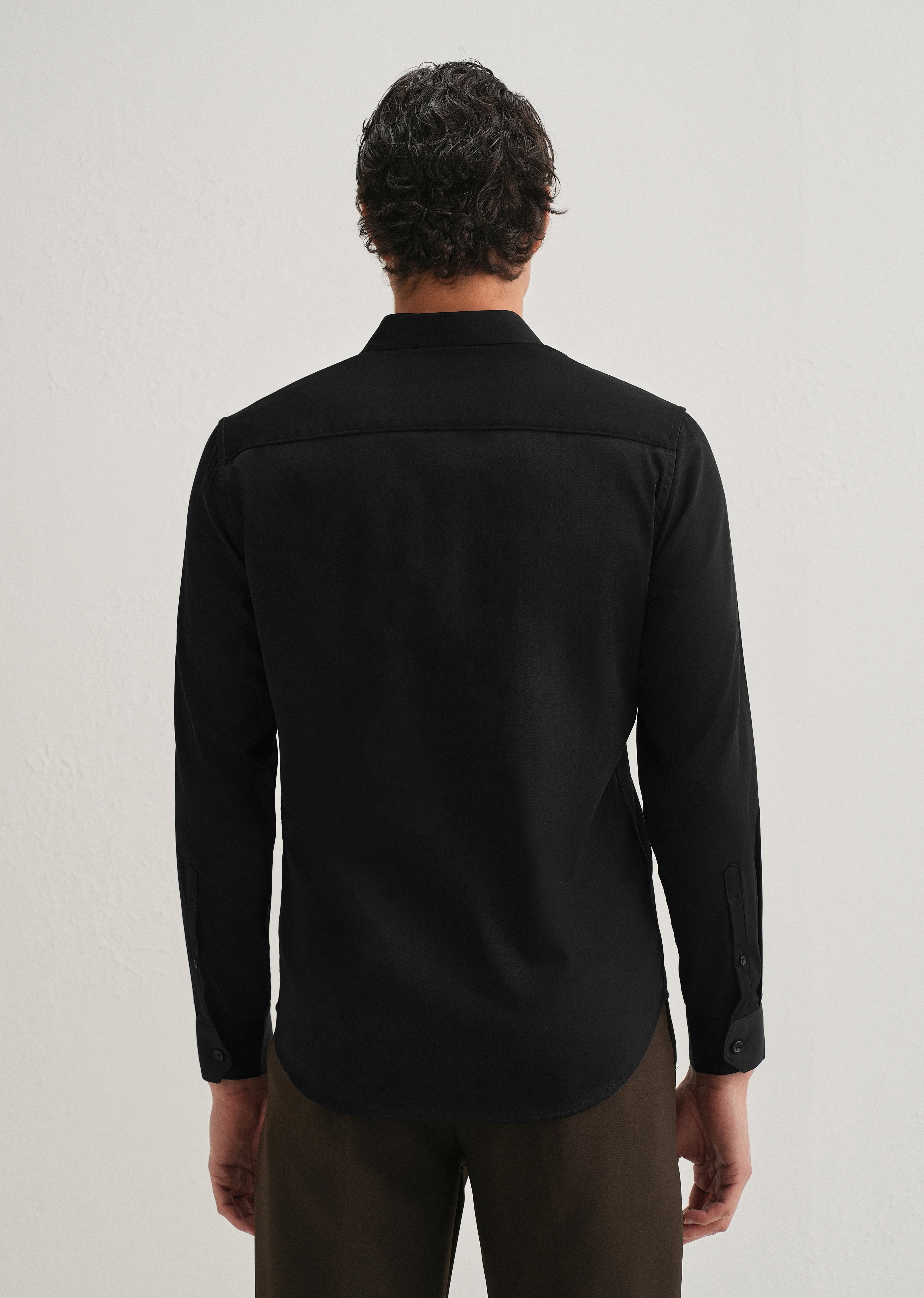 Studded Flash Brooch Black Designer Shirt