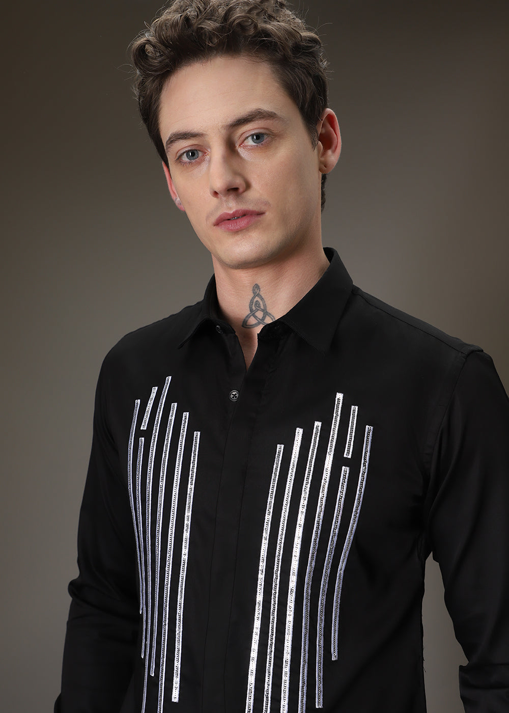Symmetry Strip black shirt