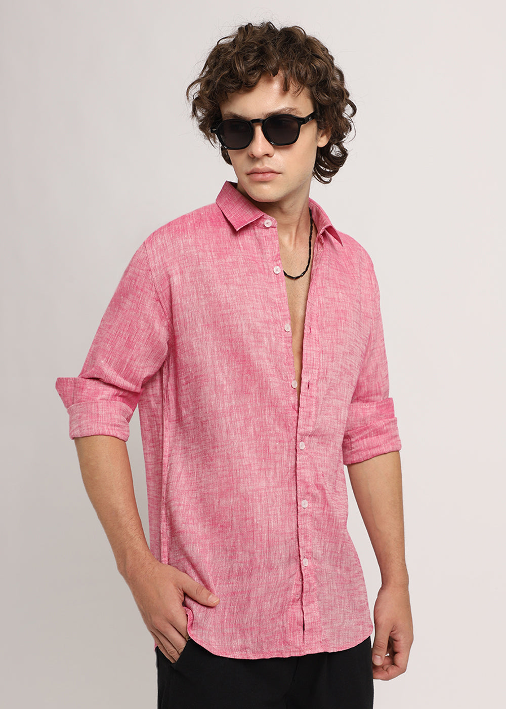 Taffy Pink Linen Shirt