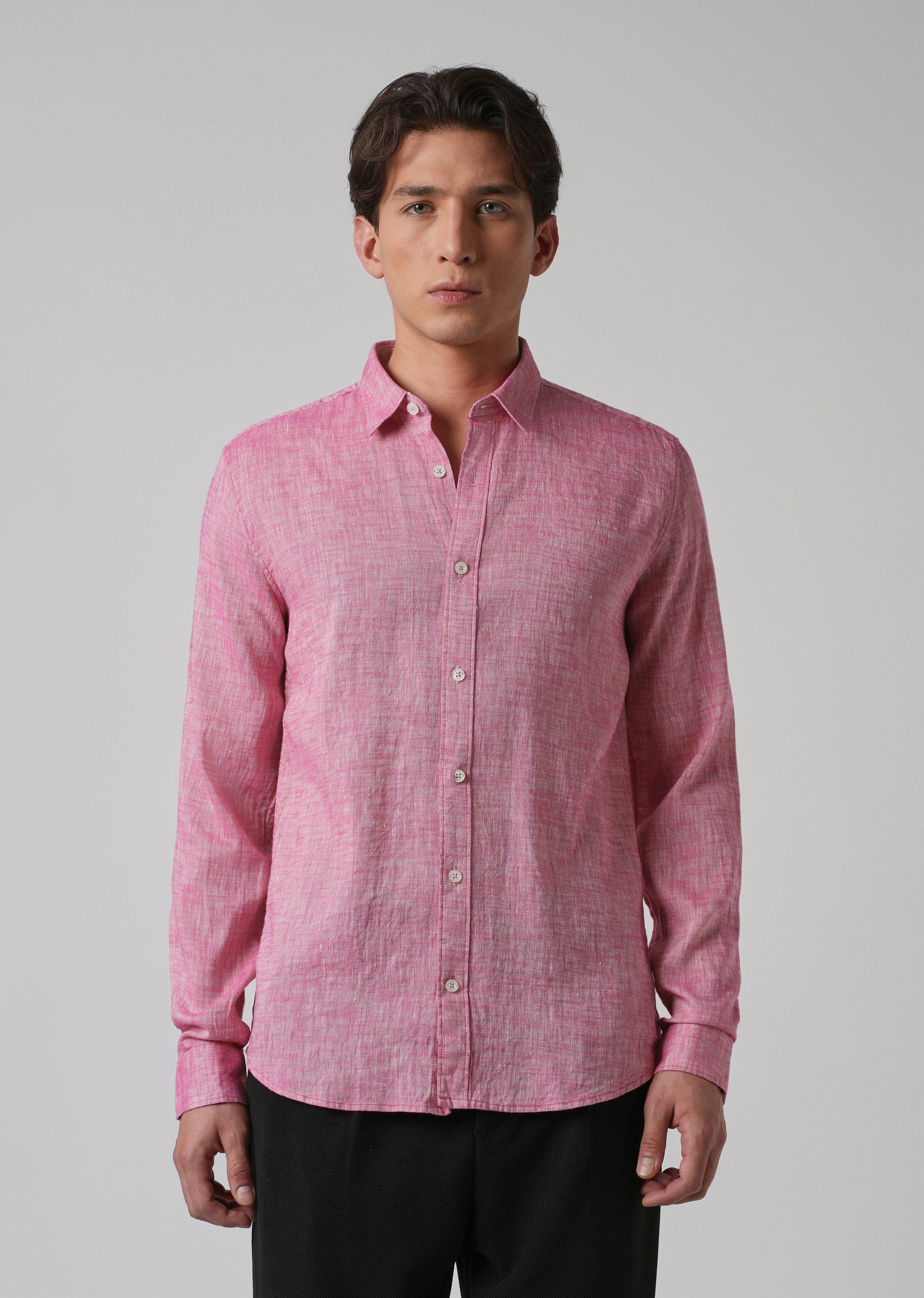 100% Pure Linen Taffy Pink Shirt