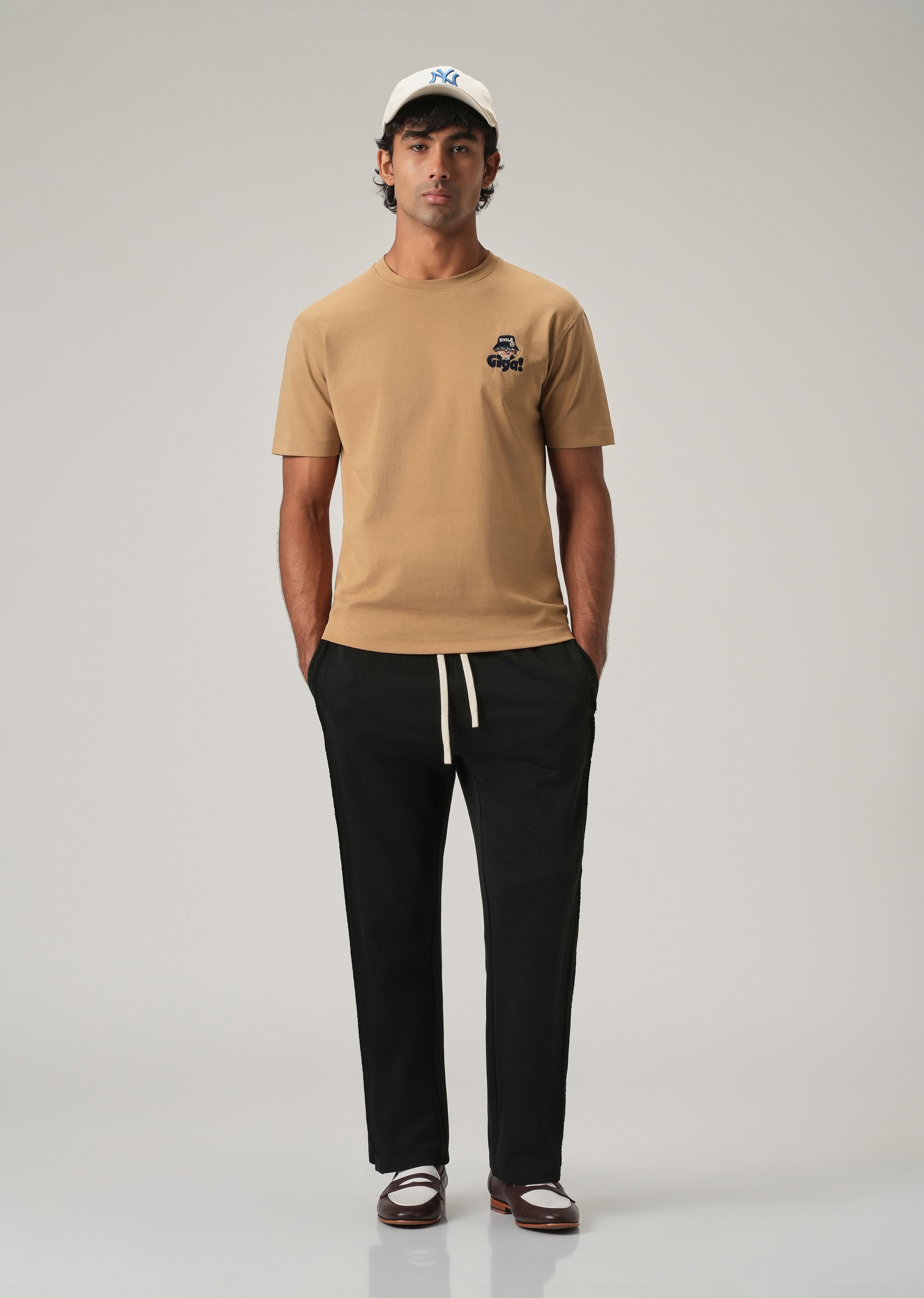 Tan Back Print Slim Fit T-Shirt