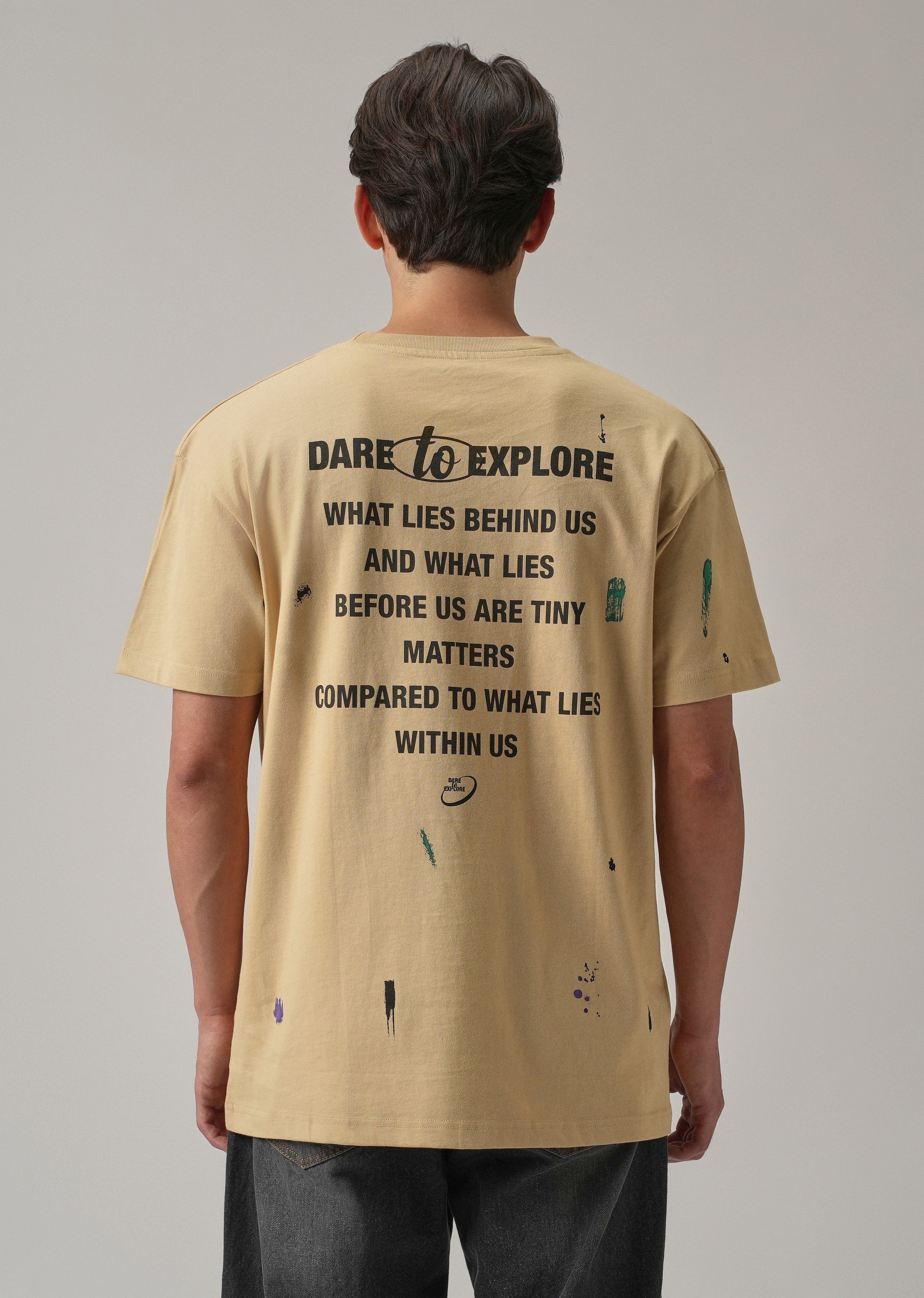 Tan Back Printed Oversized T-Shirt