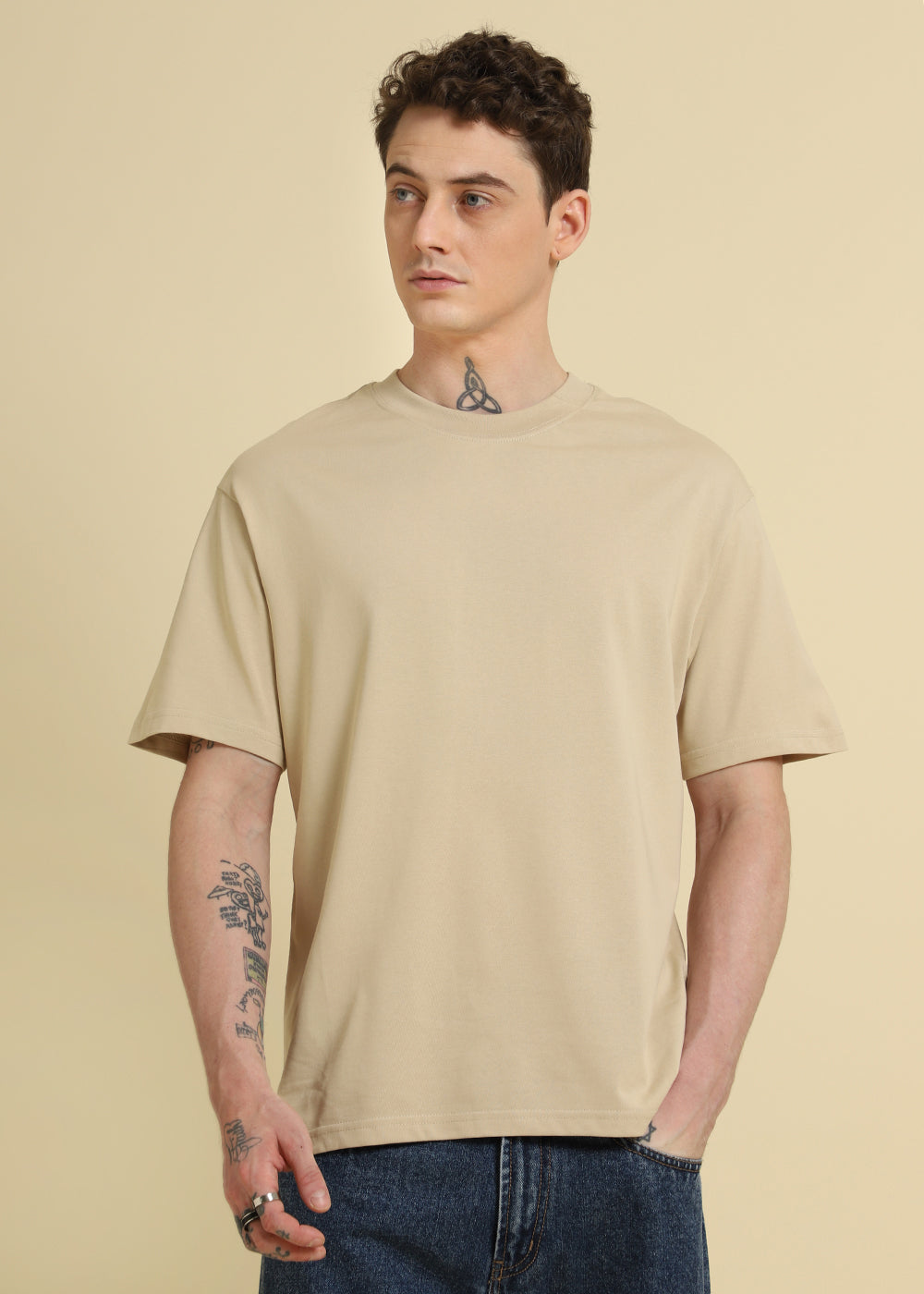 Tan Beige Oversized T-shirt