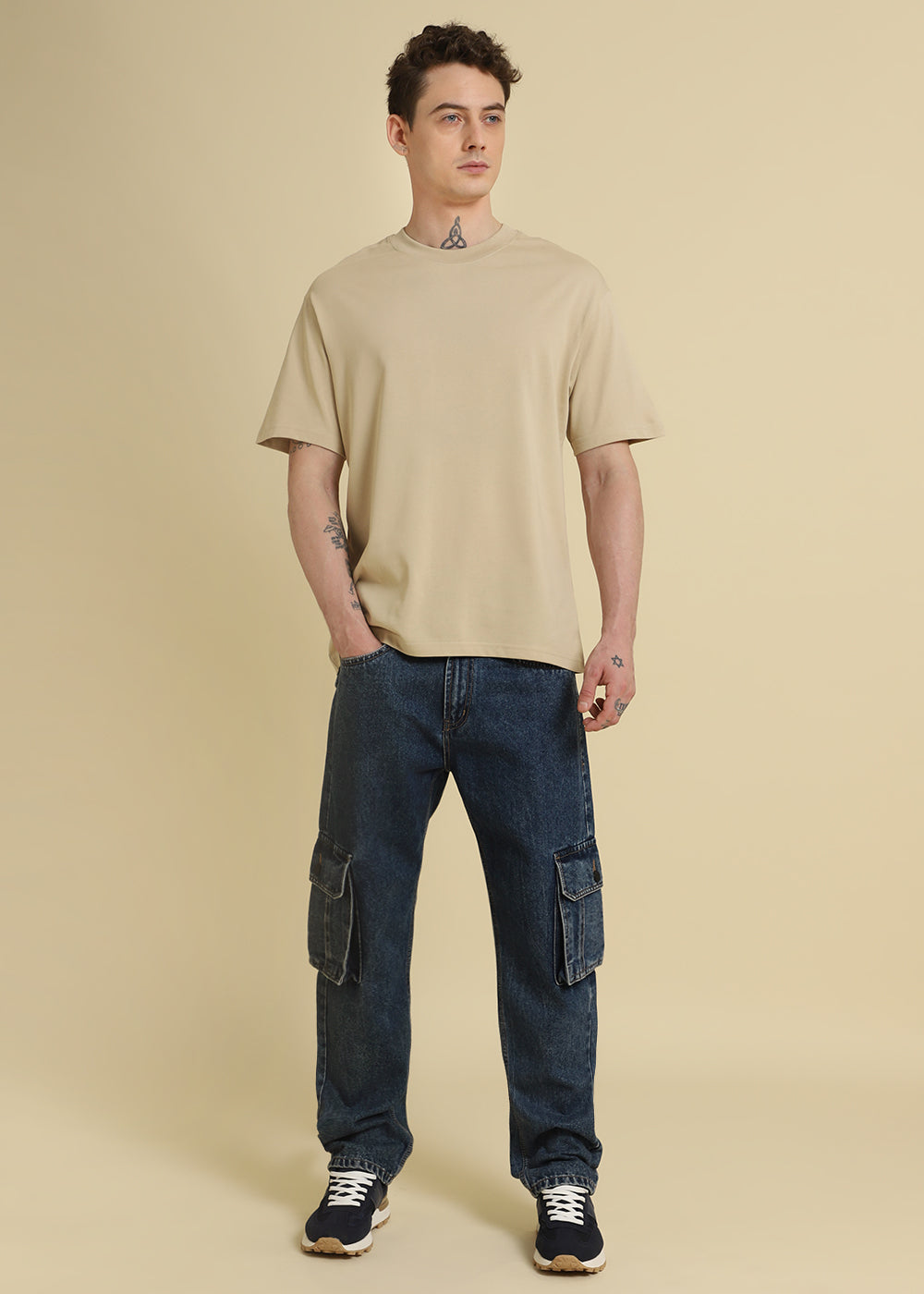 Tan Beige Oversized T-shirt