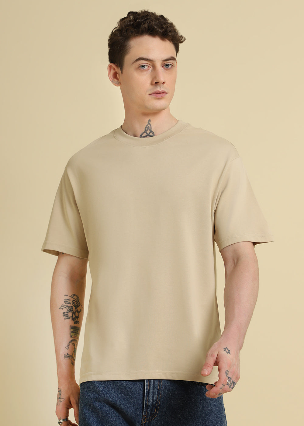 Tan Beige Oversized T-shirt