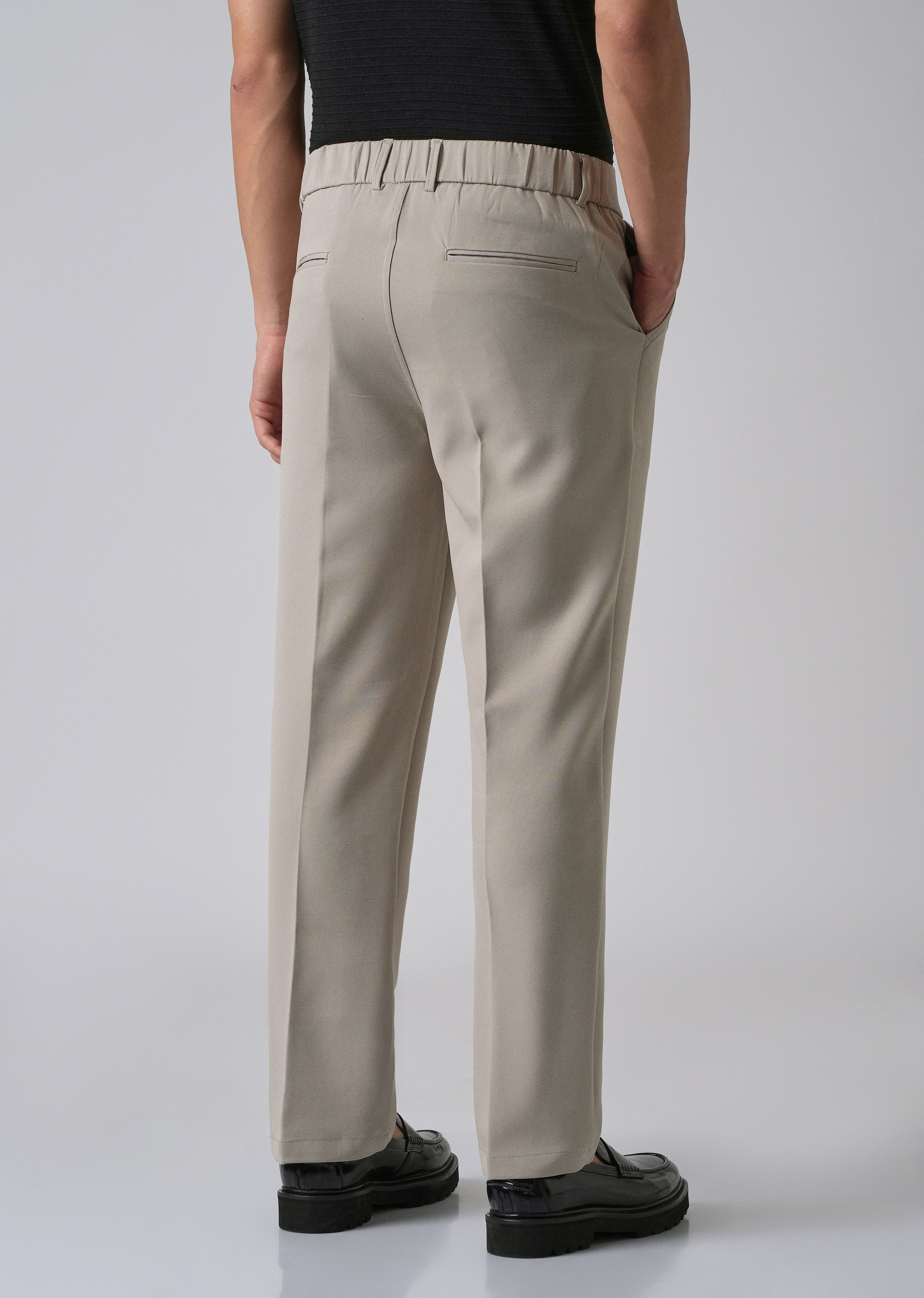 Tan Beige Relaxed Fit Trousers