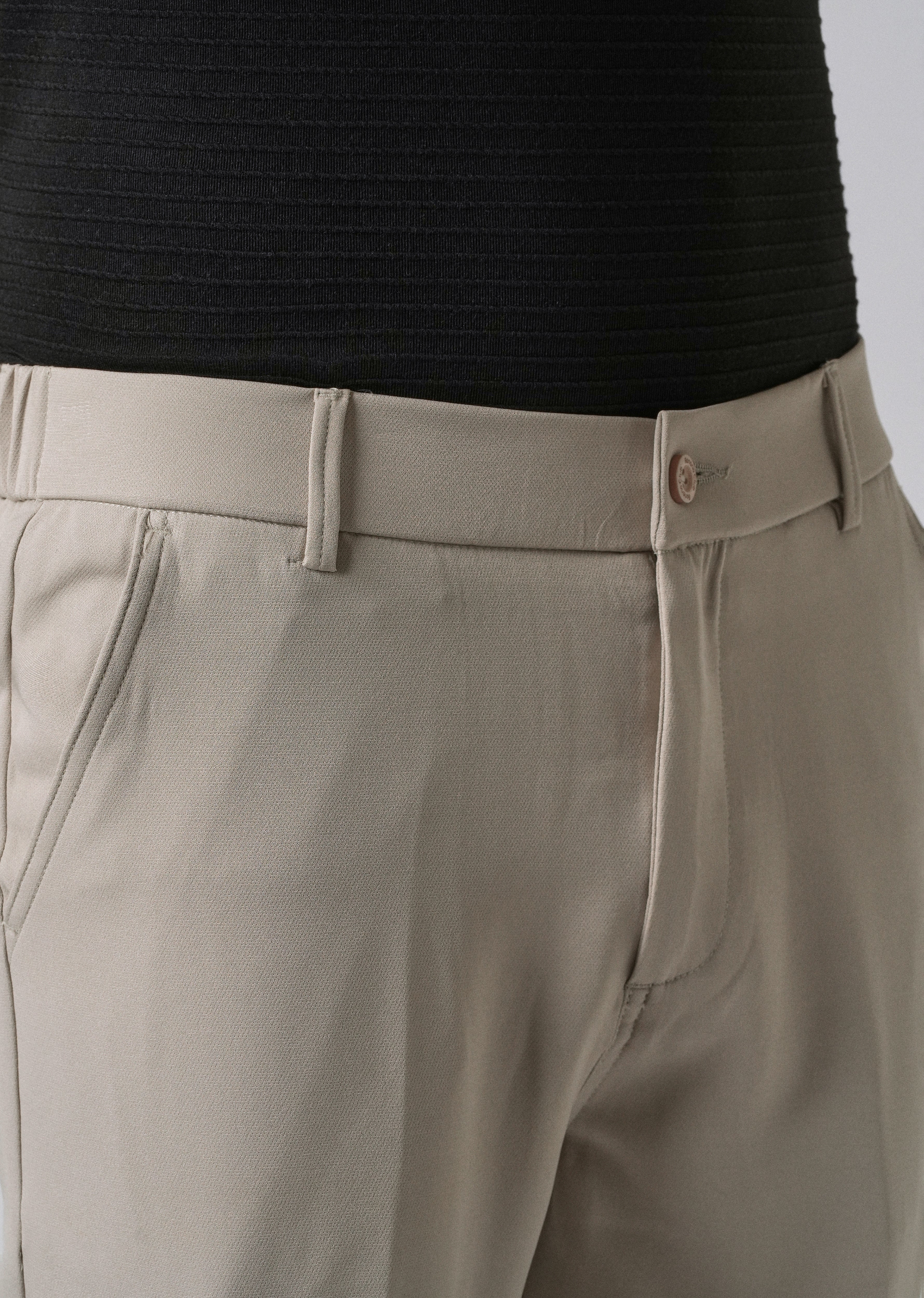 Tan Beige Relaxed Fit Trousers