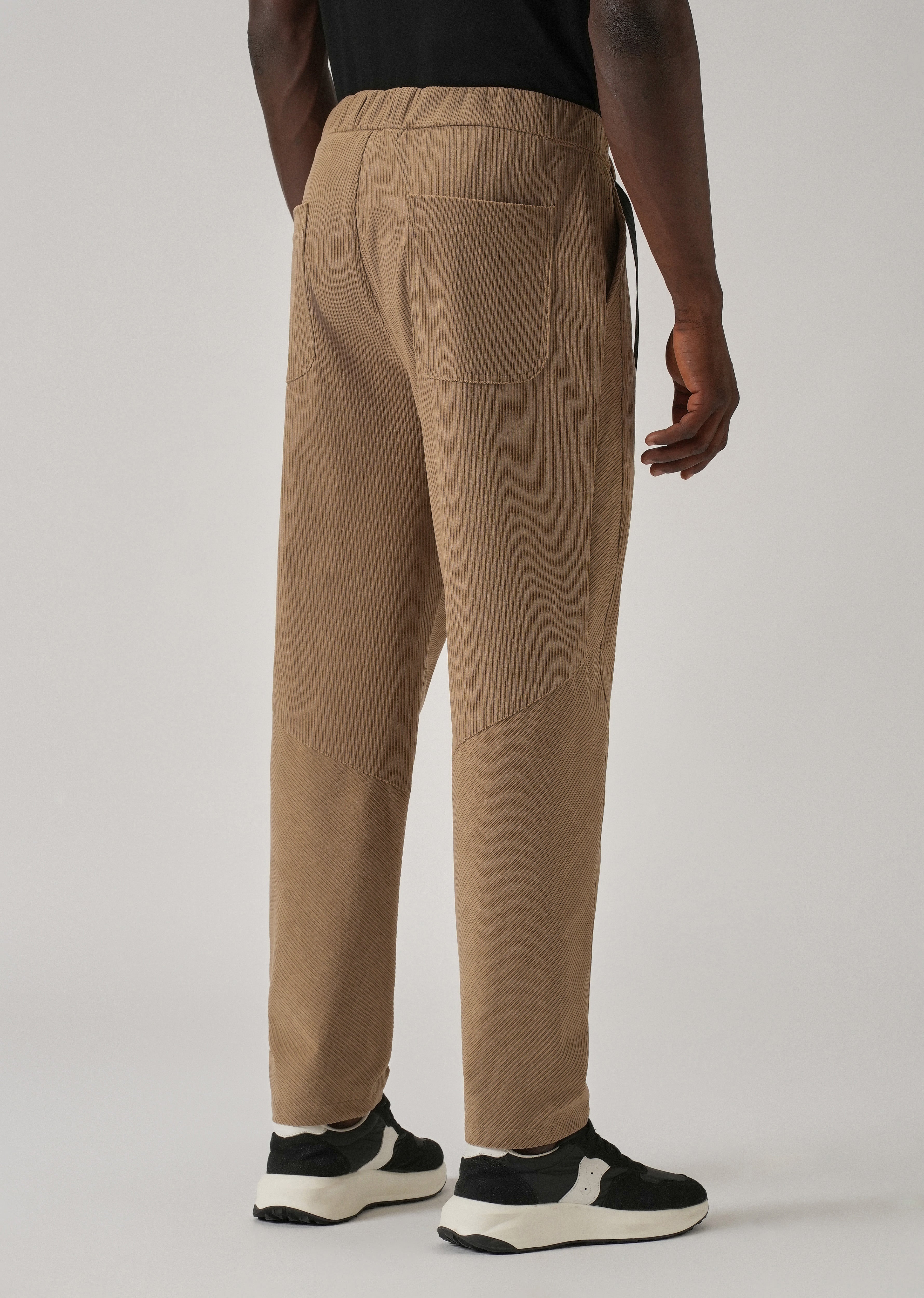 Tan Corduroy Belted Pant