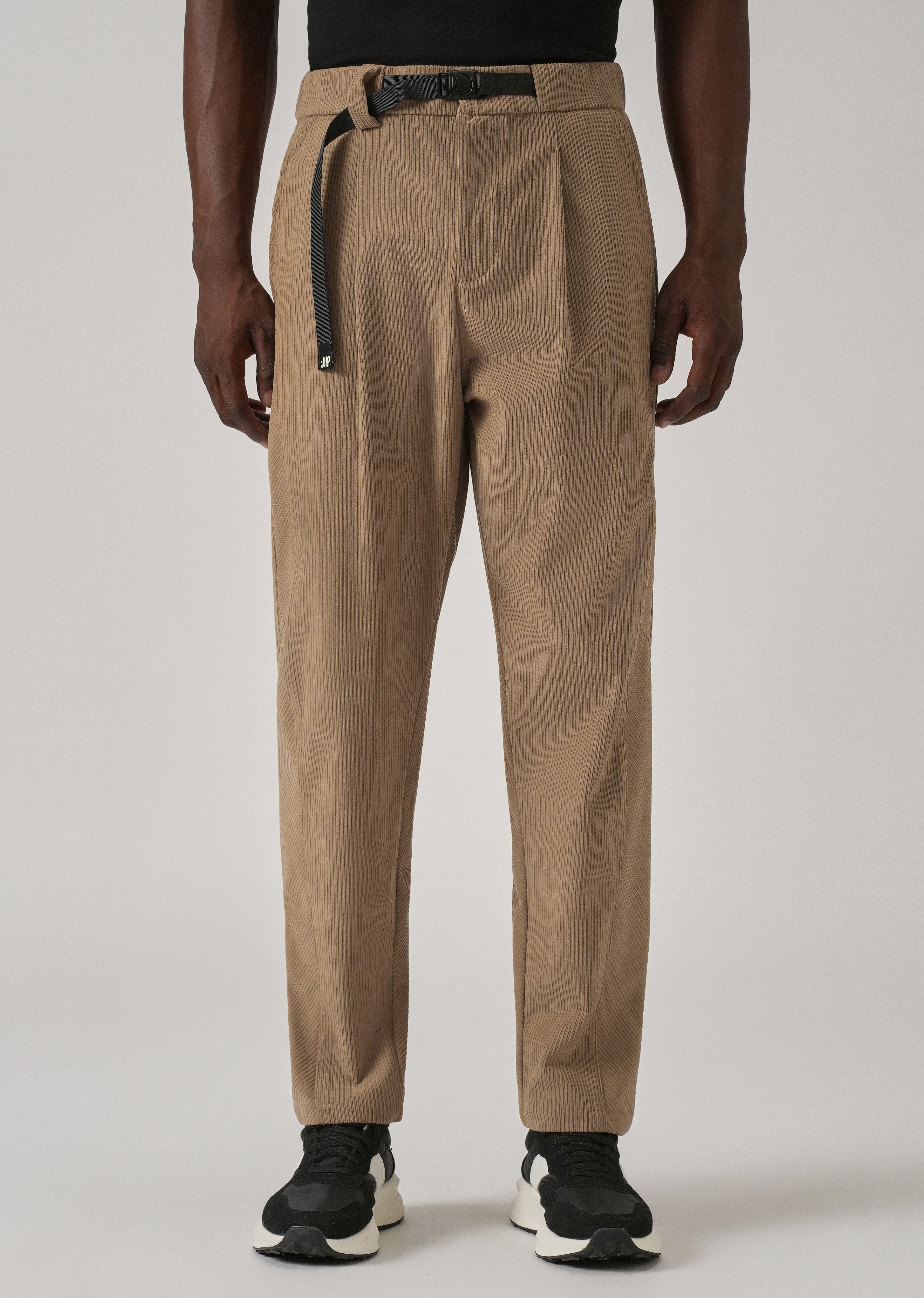 Tan Corduroy Belted Pant