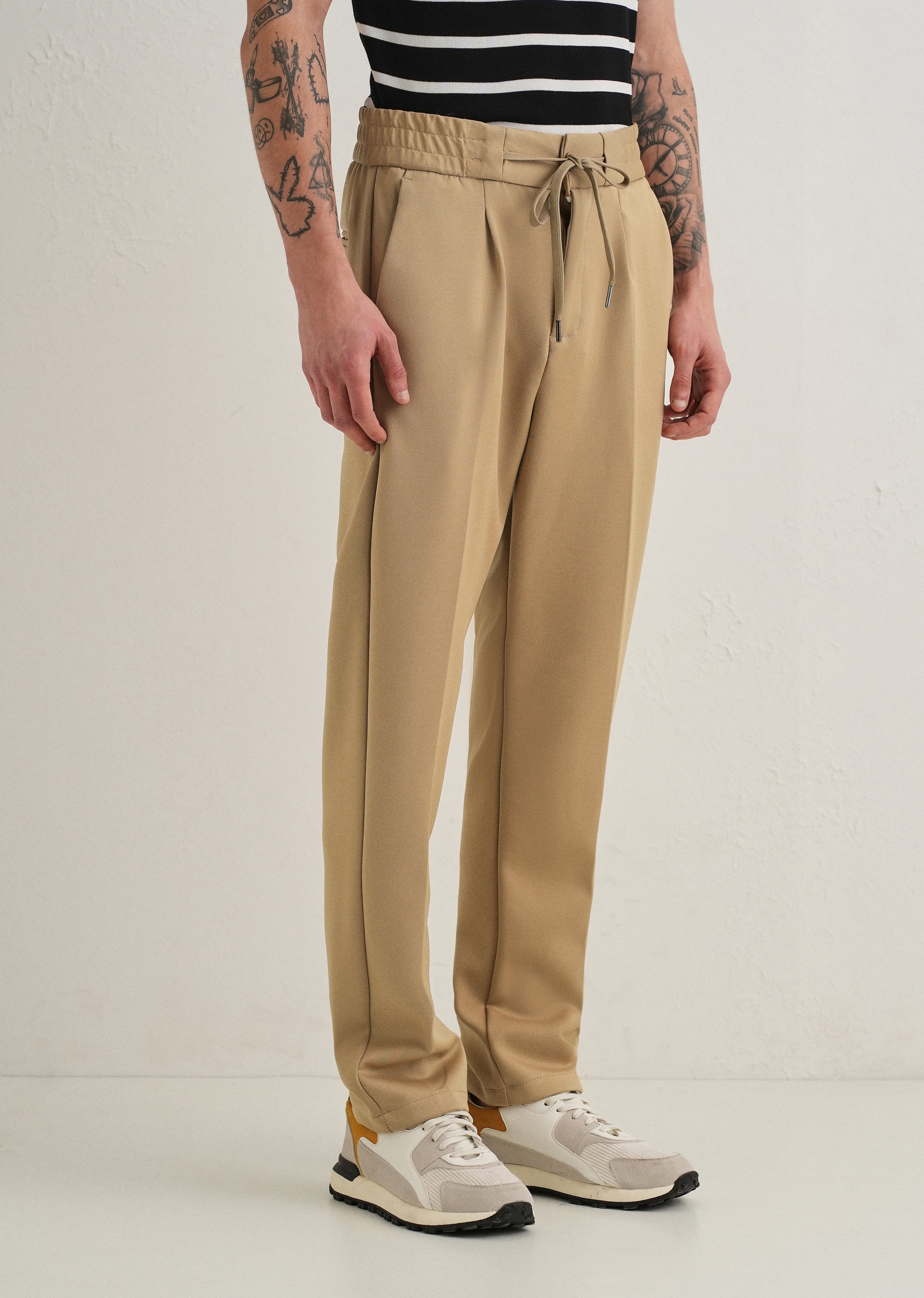 Tan Drawstring Trousers