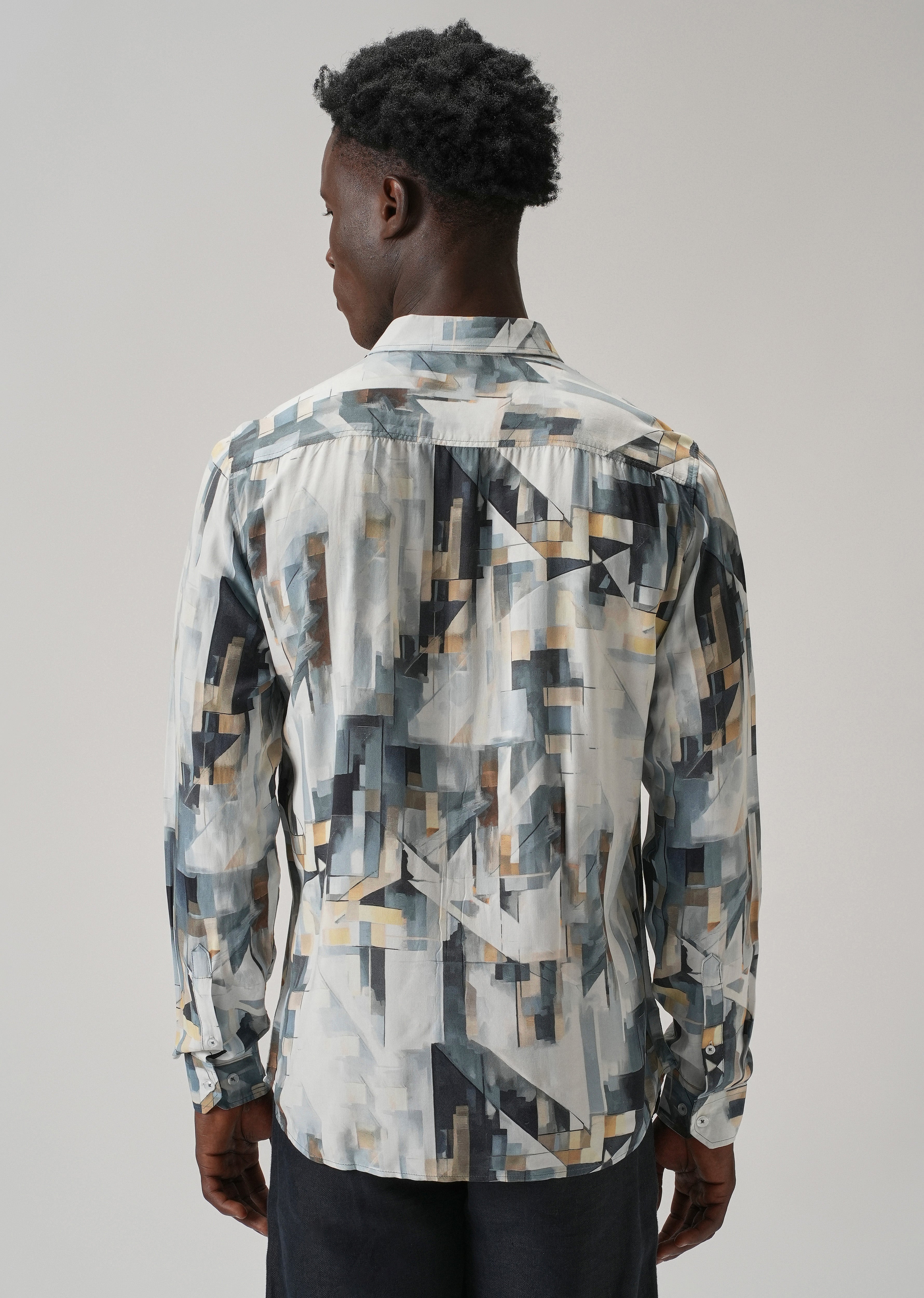 Tan Geometric Printed Shirt