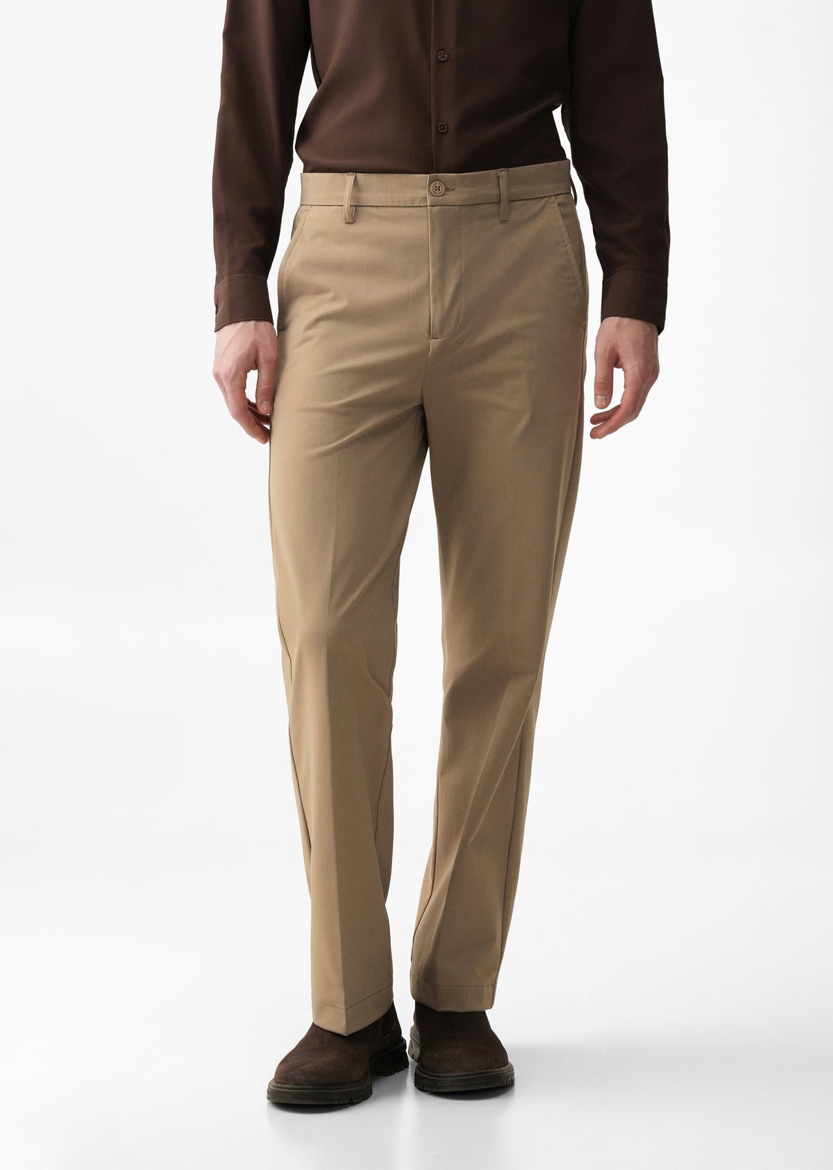 Tan Regular Fit Trouser