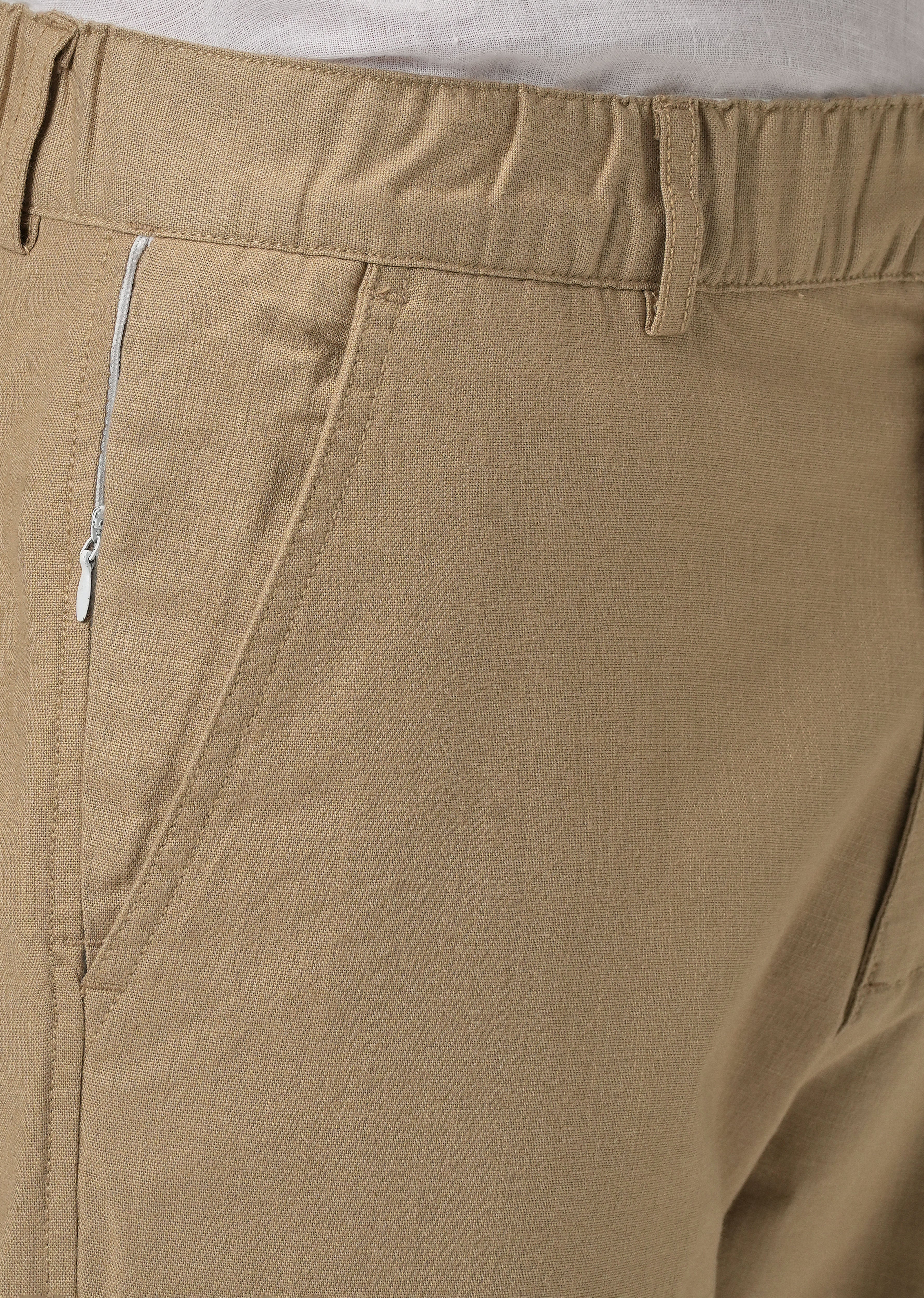 Taupe Beige Cotton Trouser