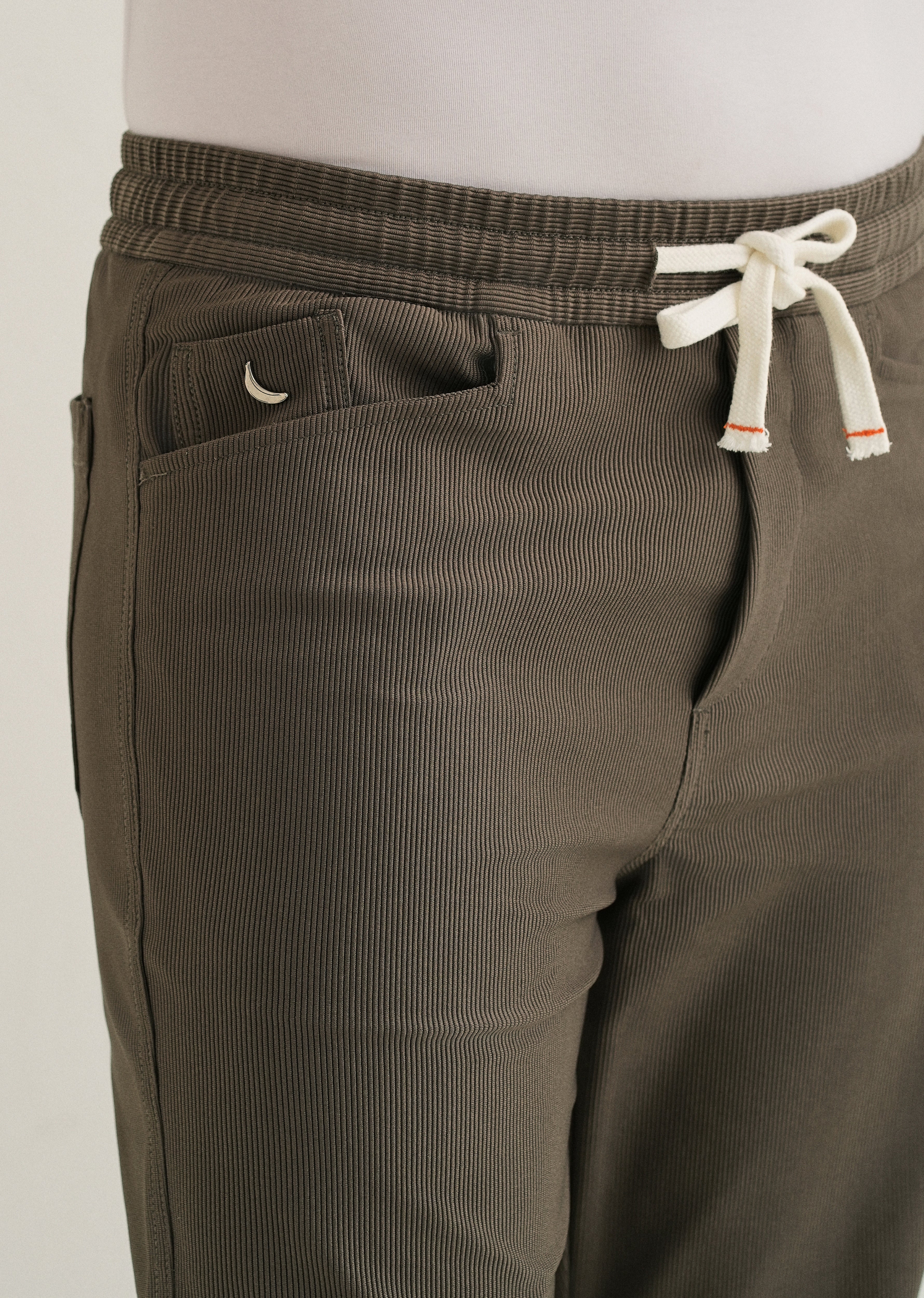 Taupe Straight Fit Corduroy Pants