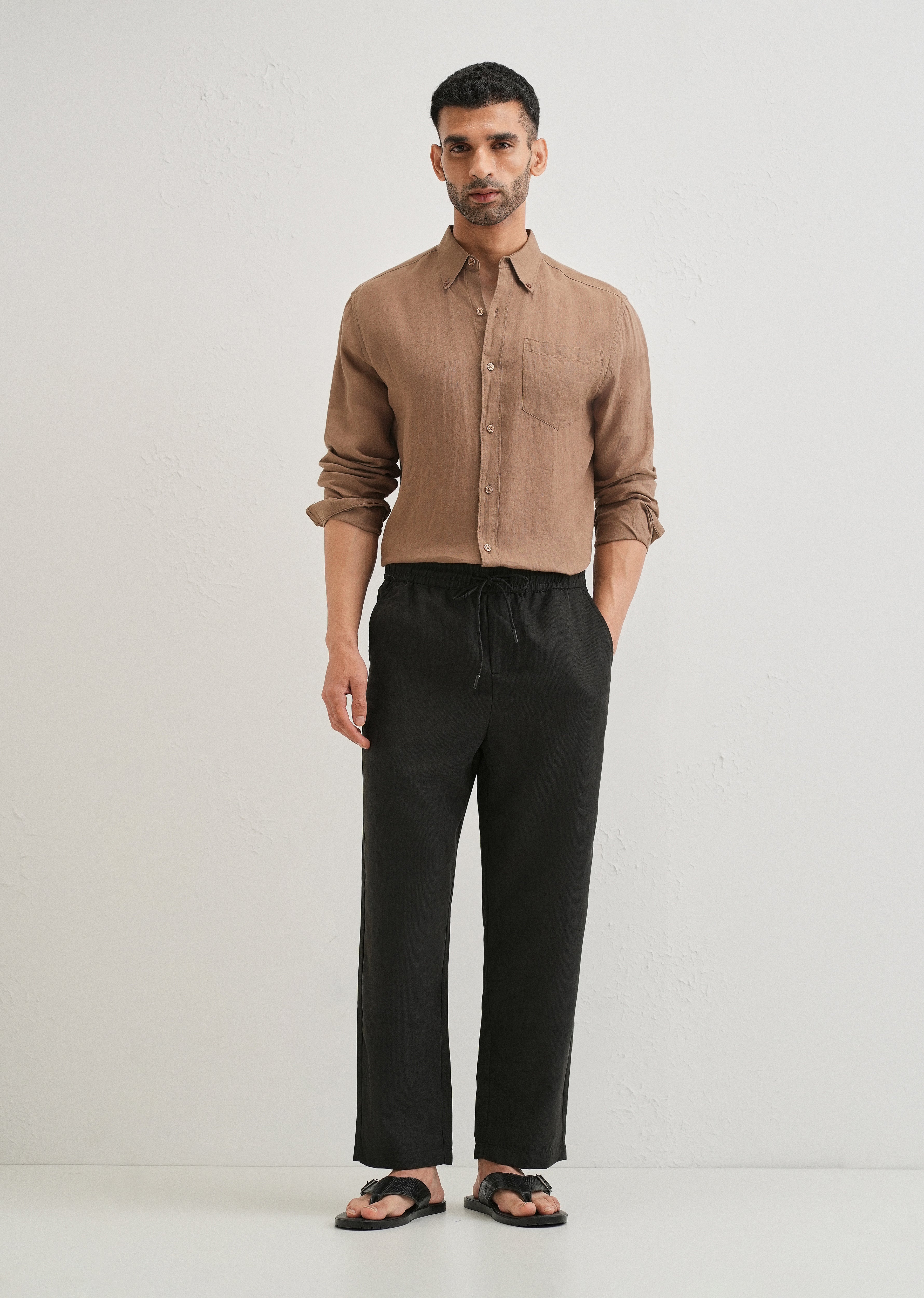 Taupe Grey Pin Stripe Corduroy Pant