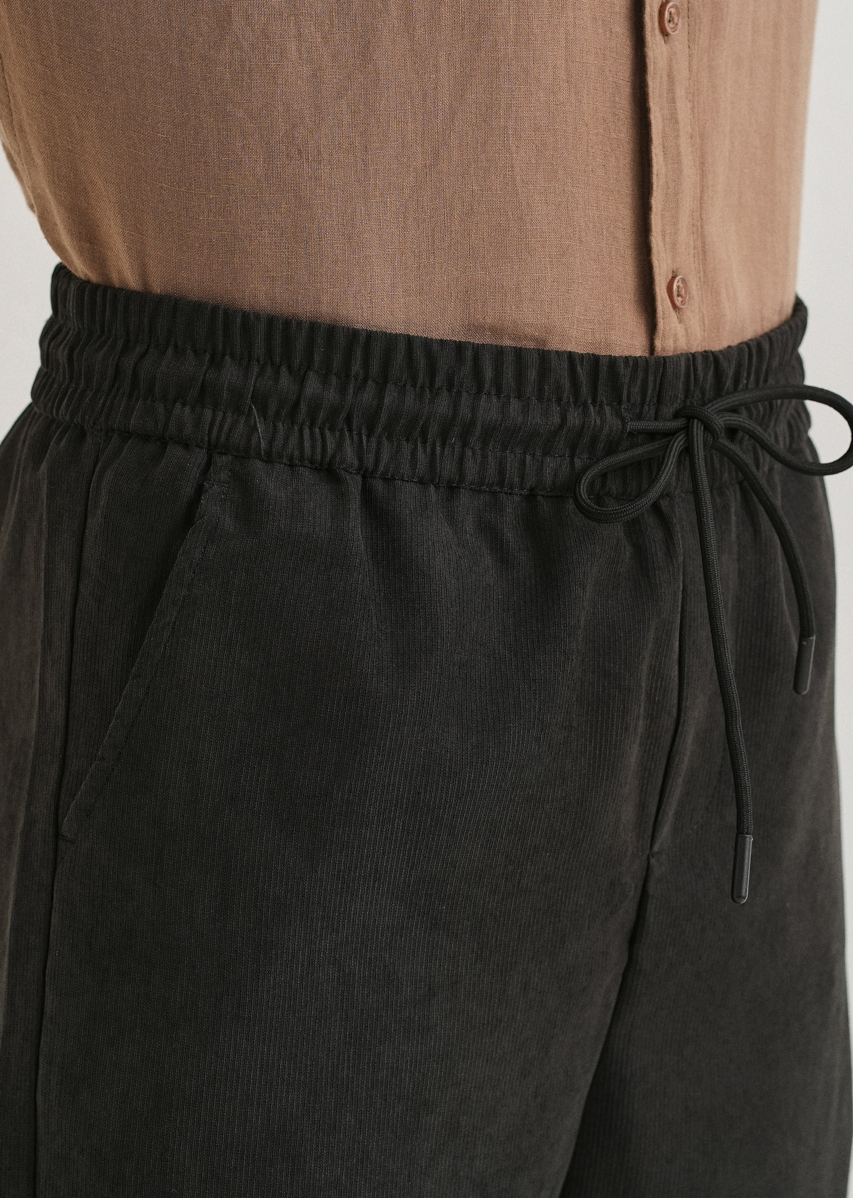 Taupe Grey Pin Stripe Corduroy Pant