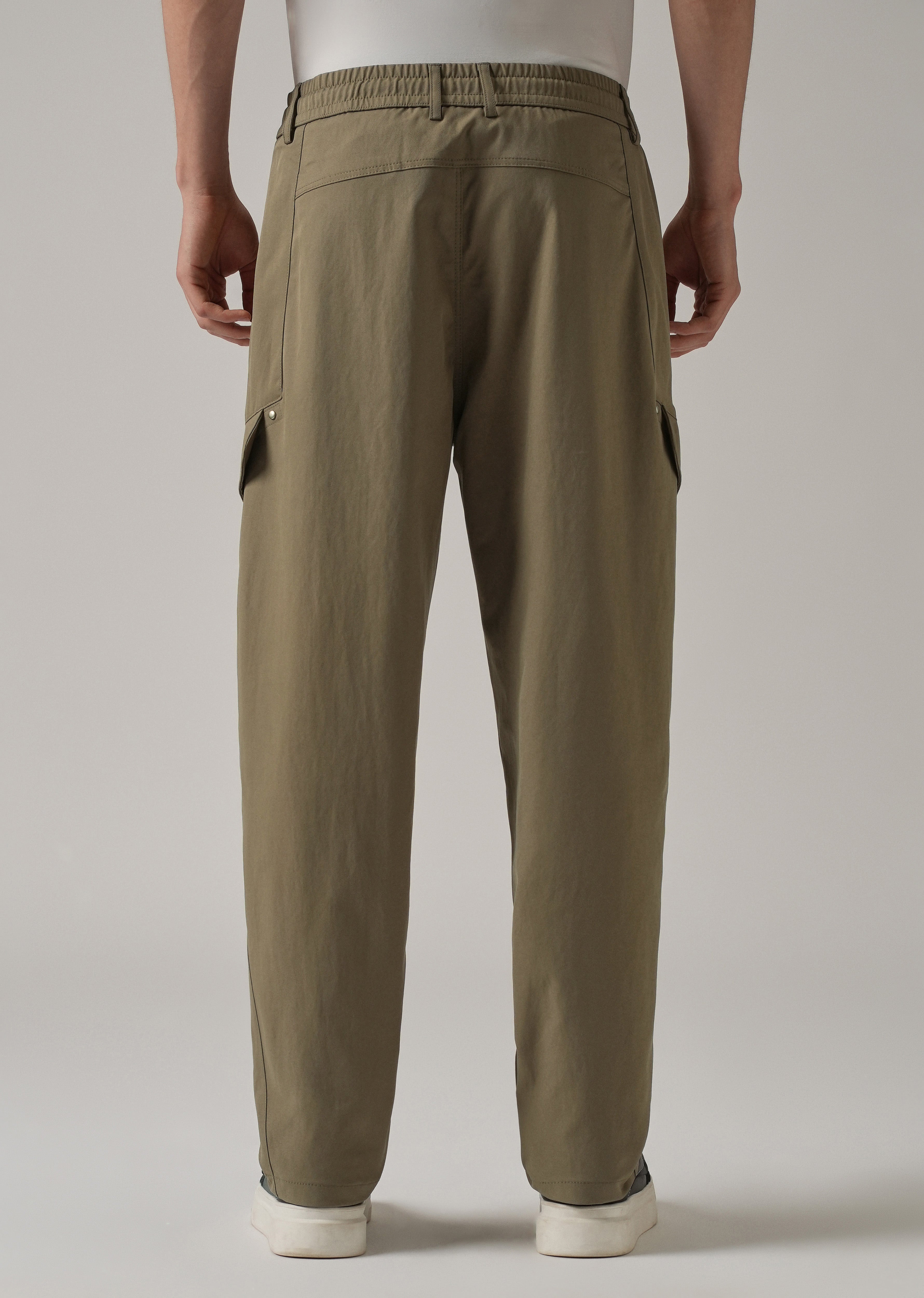 Taupe Stone Wash Cargo Pants