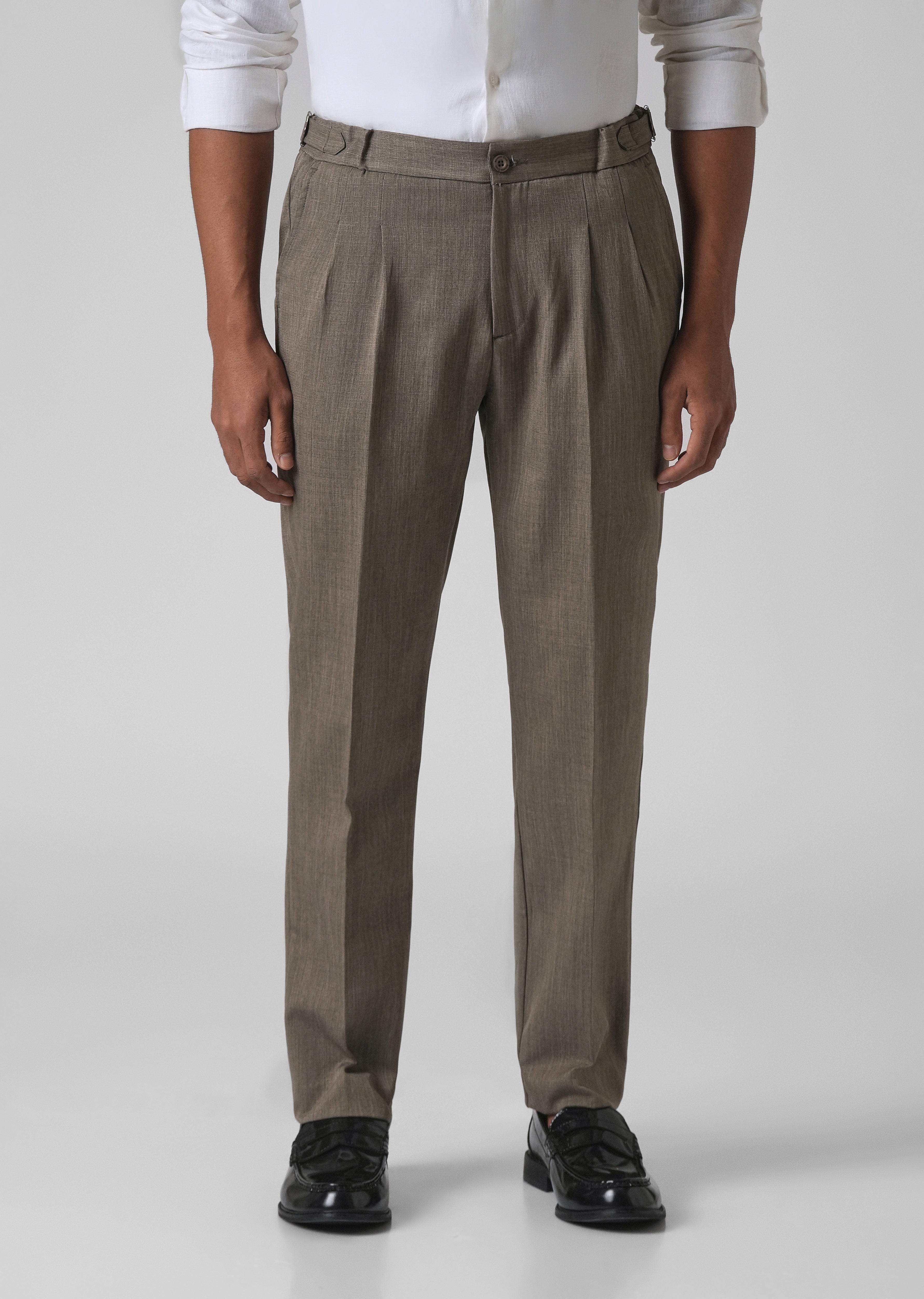 Taupe Pleated Gurkha Pant