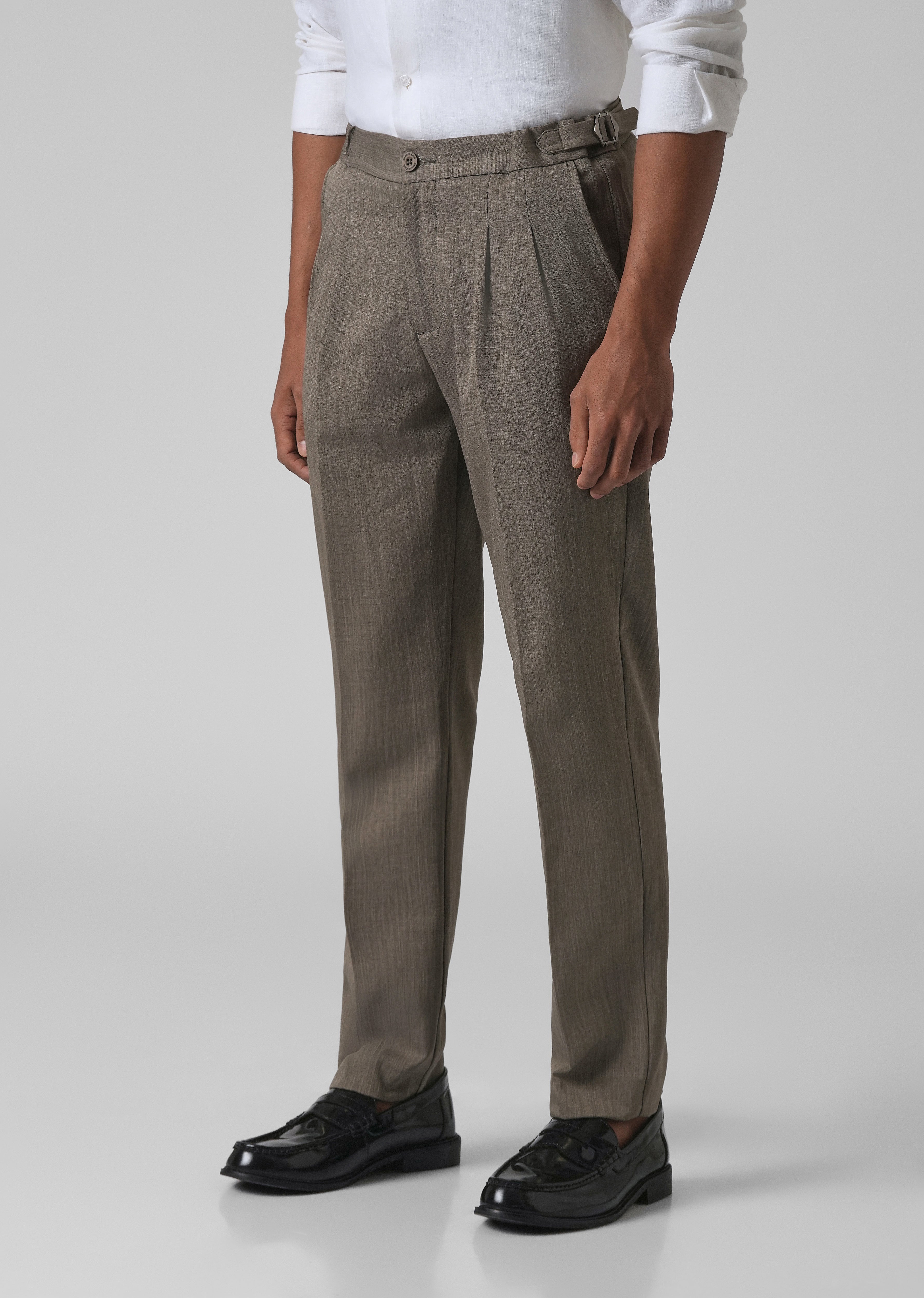 Taupe Pleated Gurkha Pant