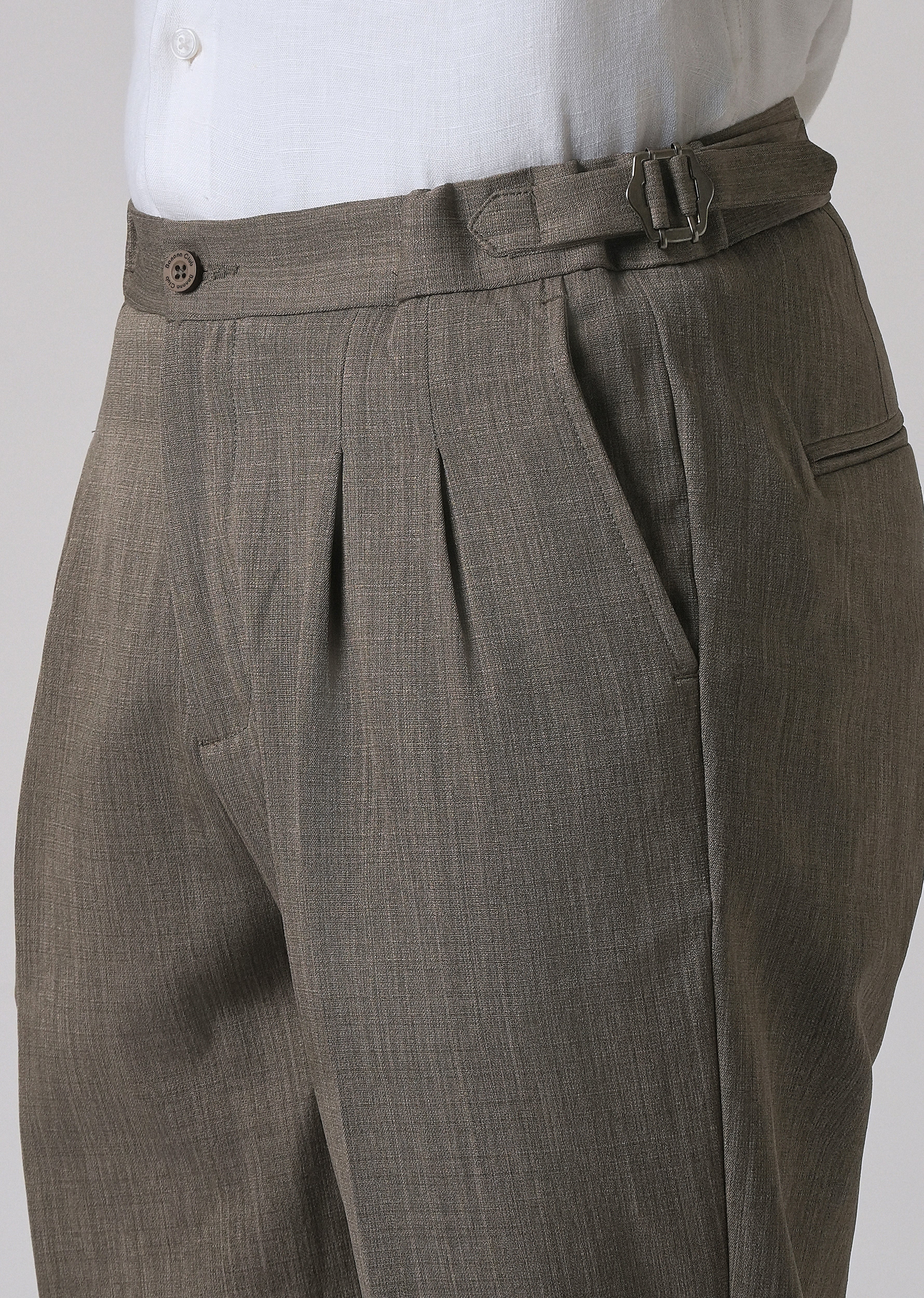 Taupe Pleated Gurkha Pant