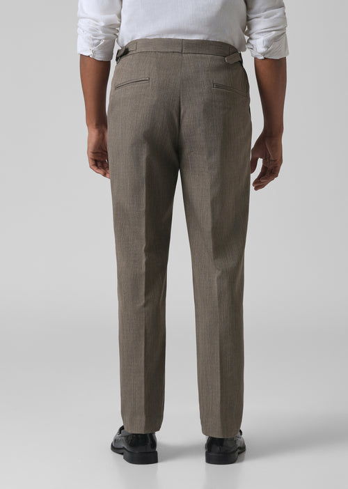 Taupe Pleated Gurkha Pant