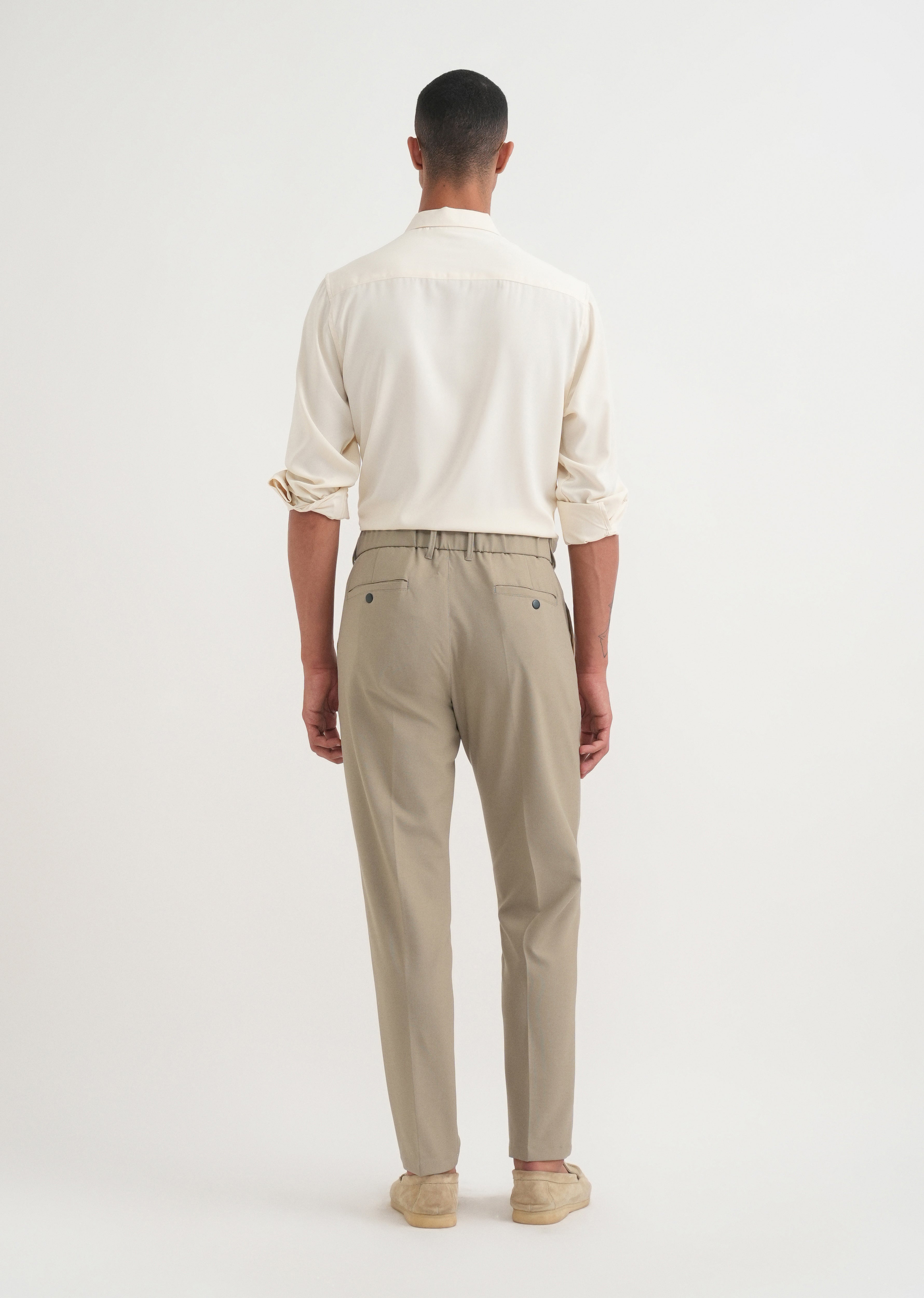 Taupe Semi-Elasticated Trouser