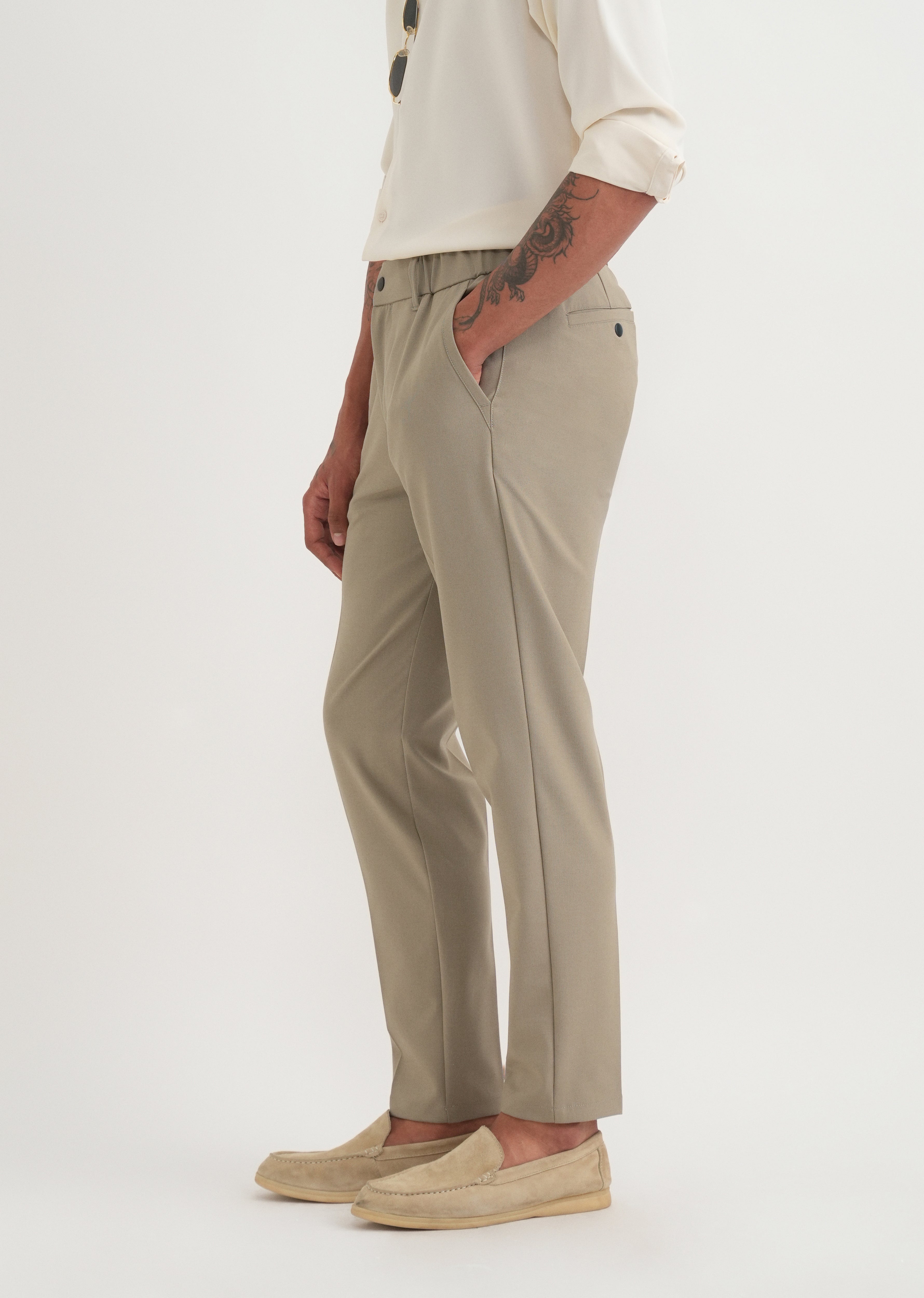 Taupe Semi-Elasticated Trouser