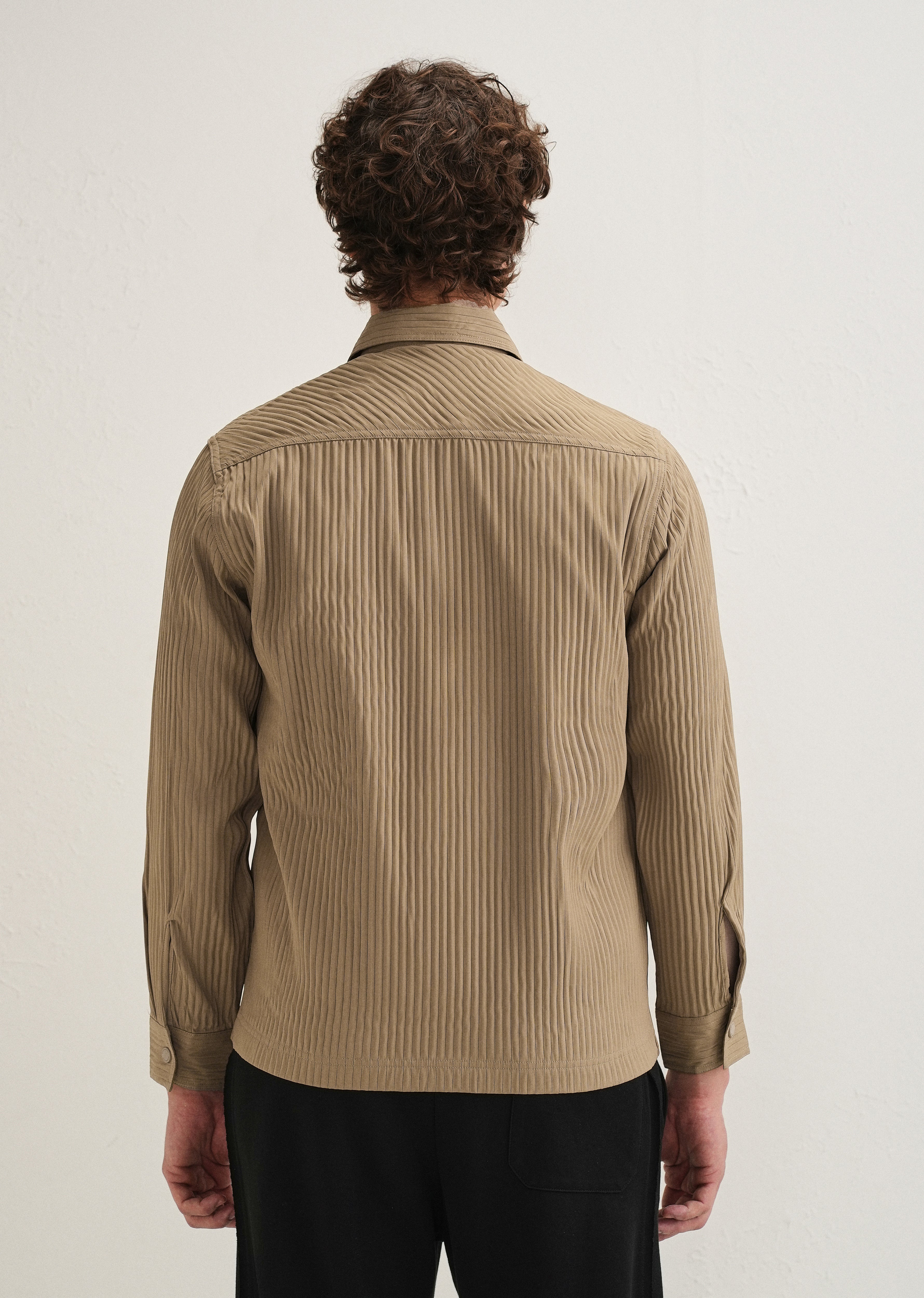 Taupe Textured Utility Shacket