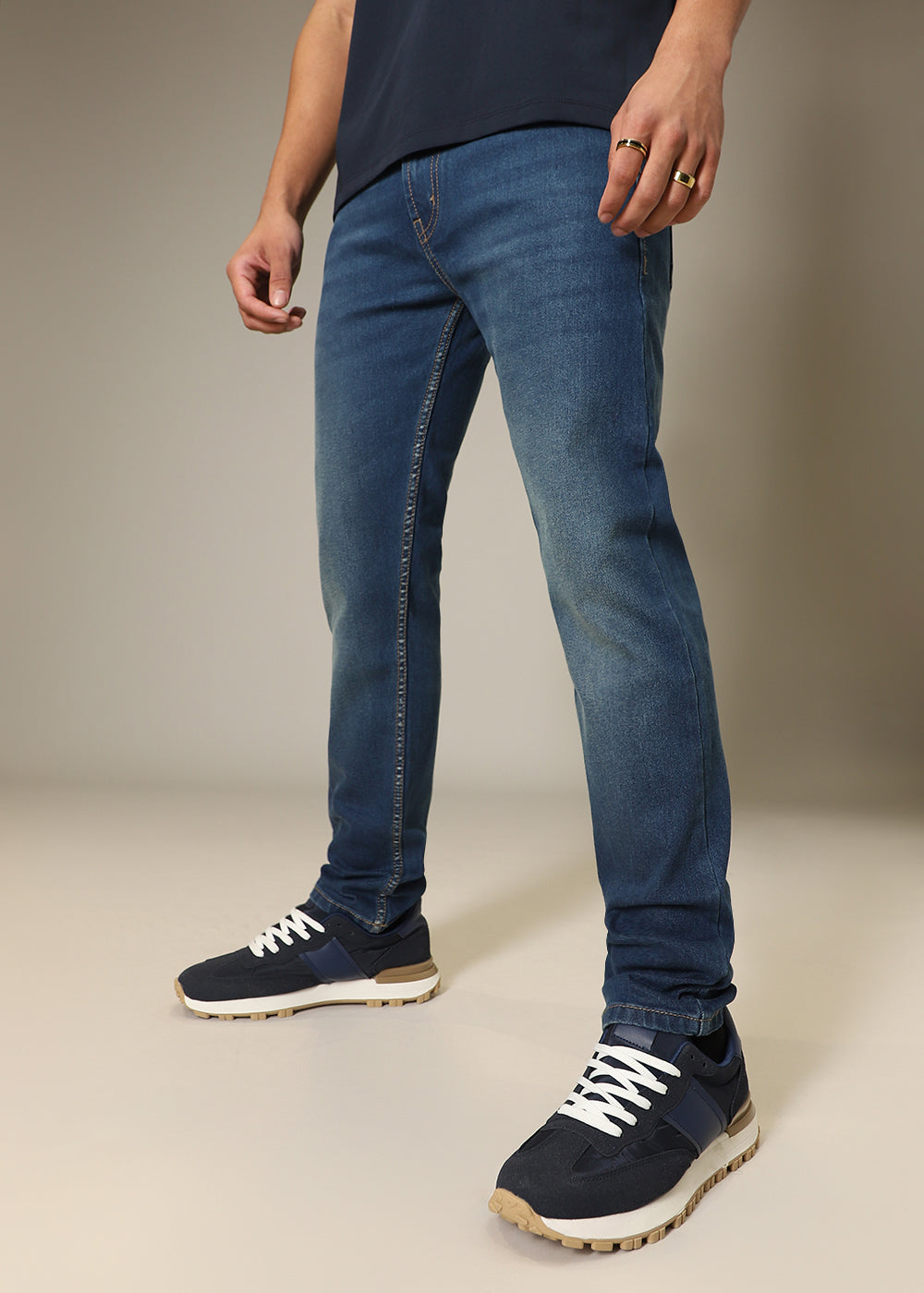 Teal Blue Slim fit Jeans