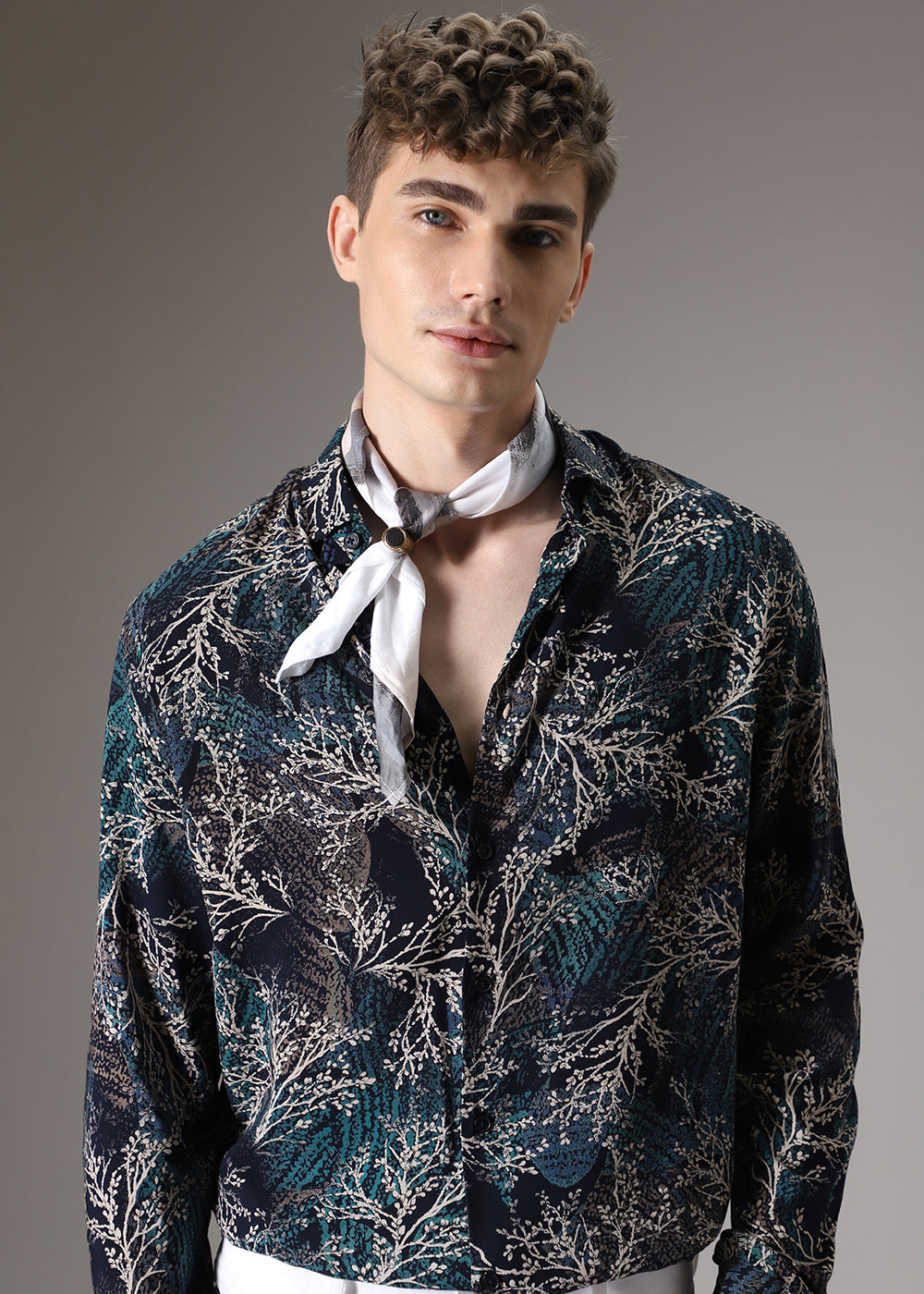 Teal Coral Feather Shirt