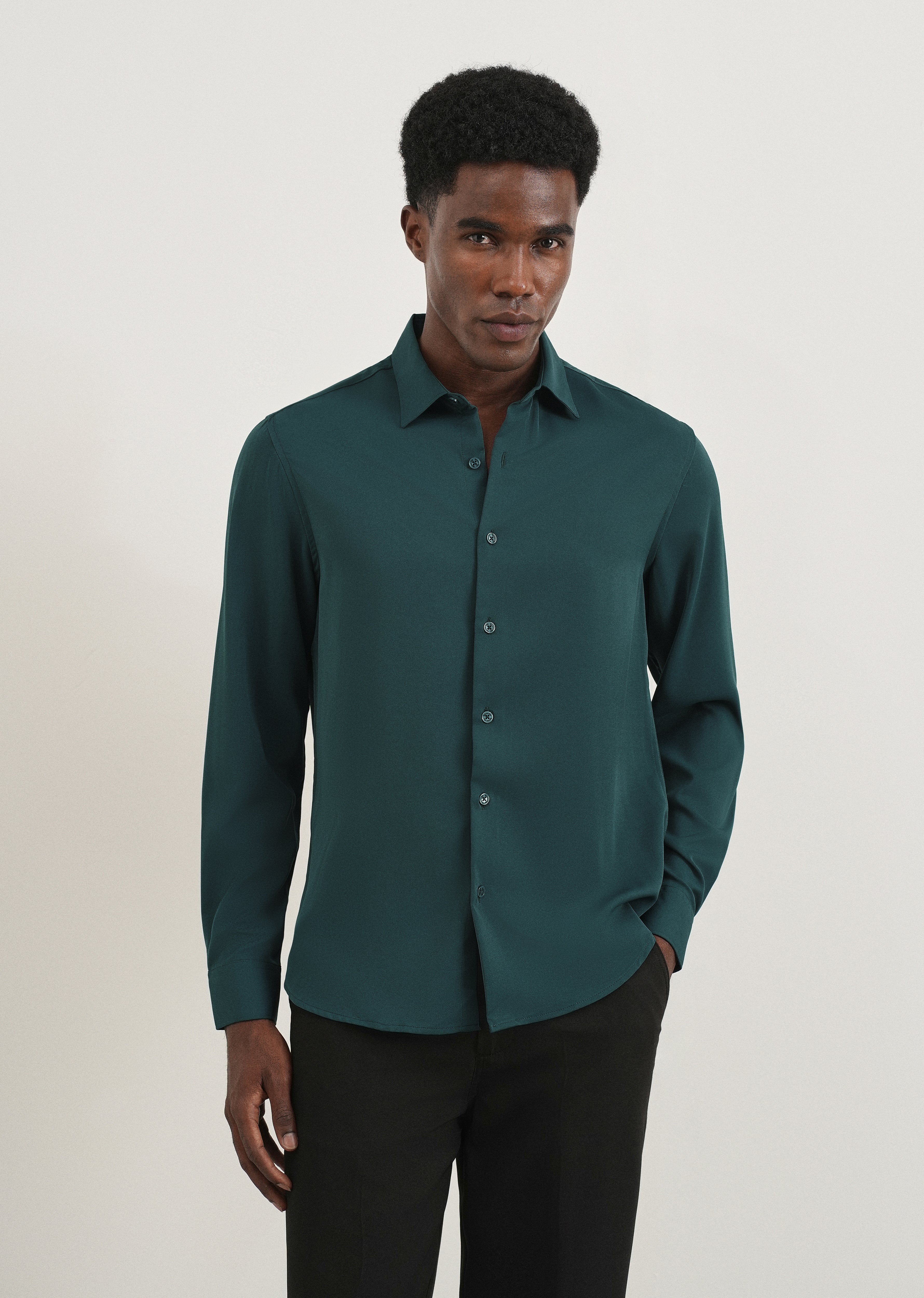 Teal Green Fluid Soft Shirt