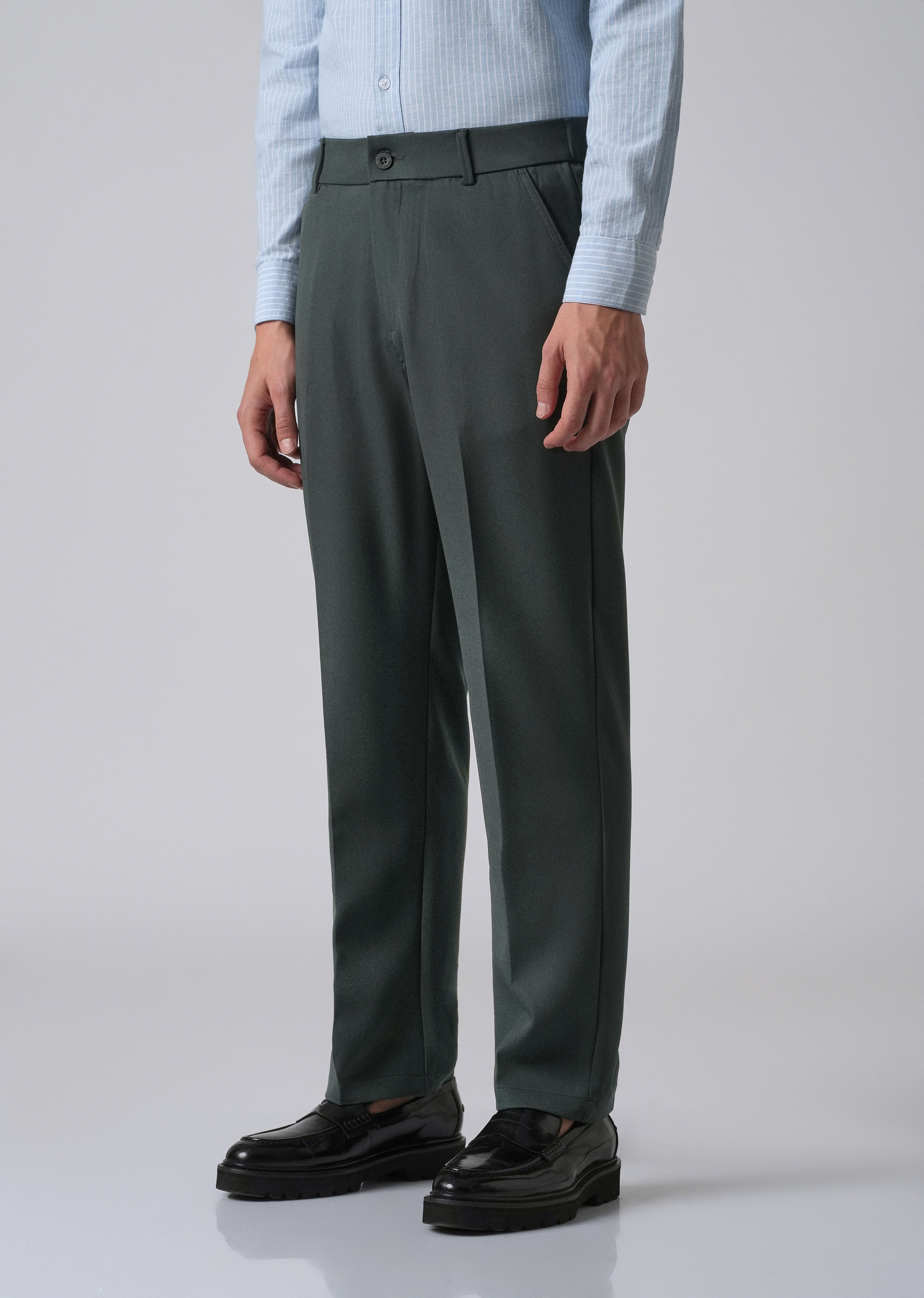 Teal Green Relaxed Fit Trousers
