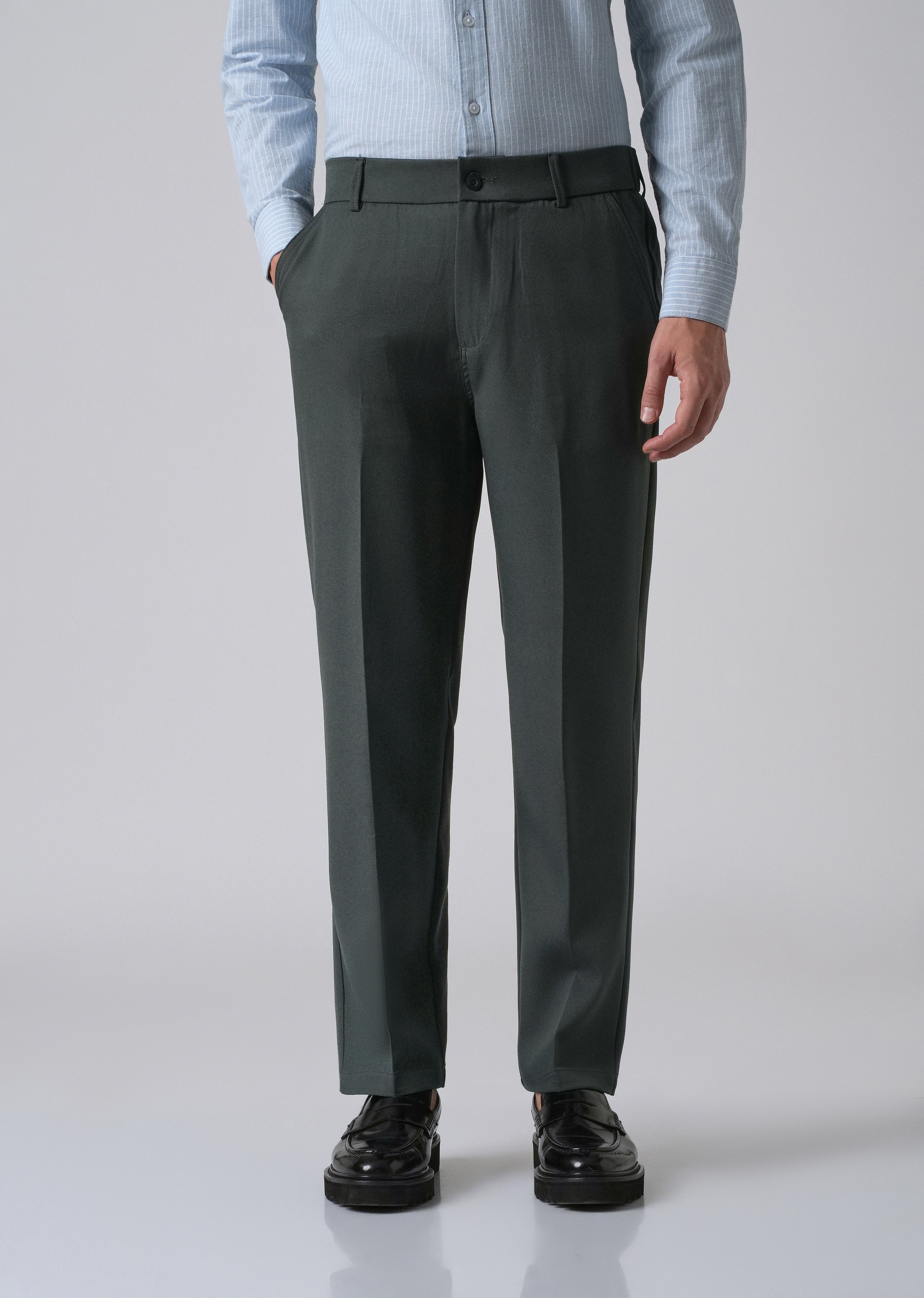 Teal Green Relaxed Fit Trousers