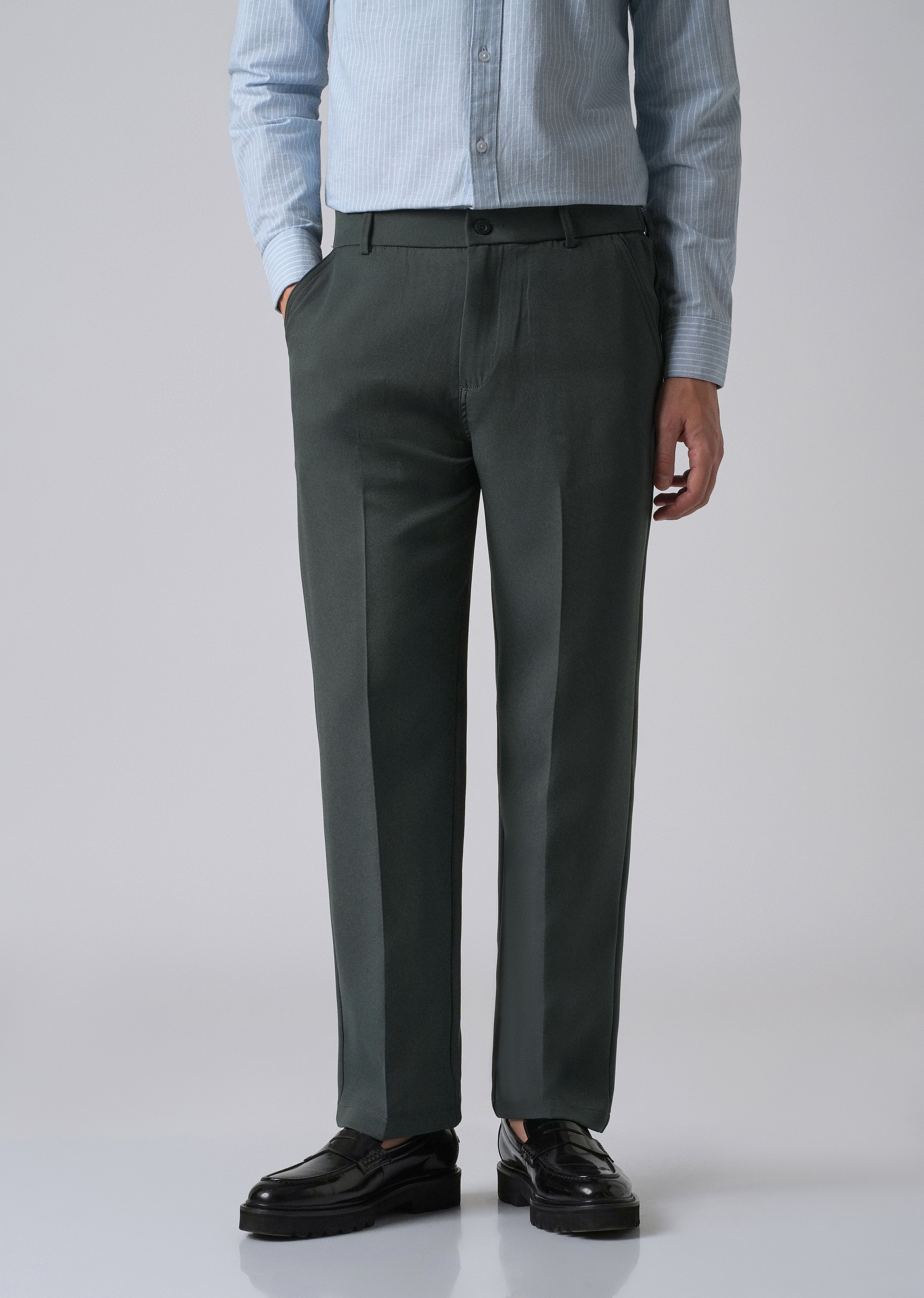 Teal Green Relaxed Fit Trousers