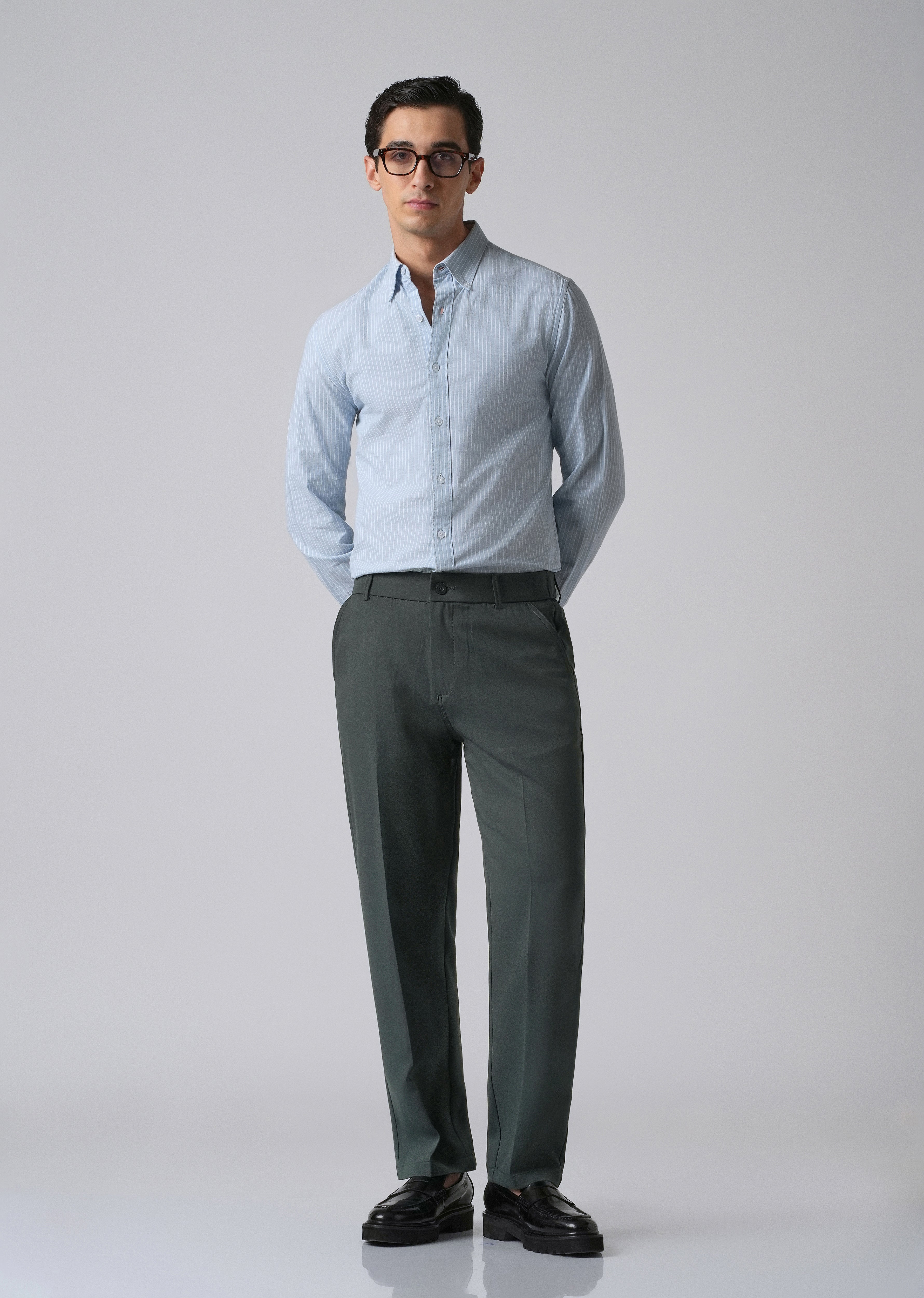 Teal Green Relaxed Fit Trousers