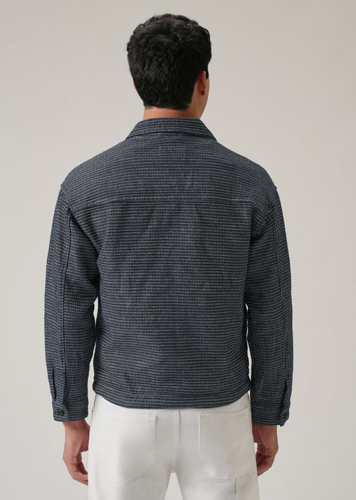 Textured Denim Jacquard Jacket