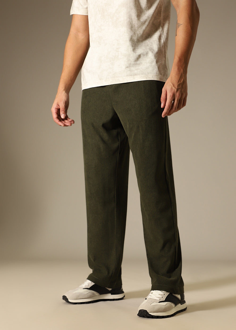 Pine Green Thin Corduroy Pant