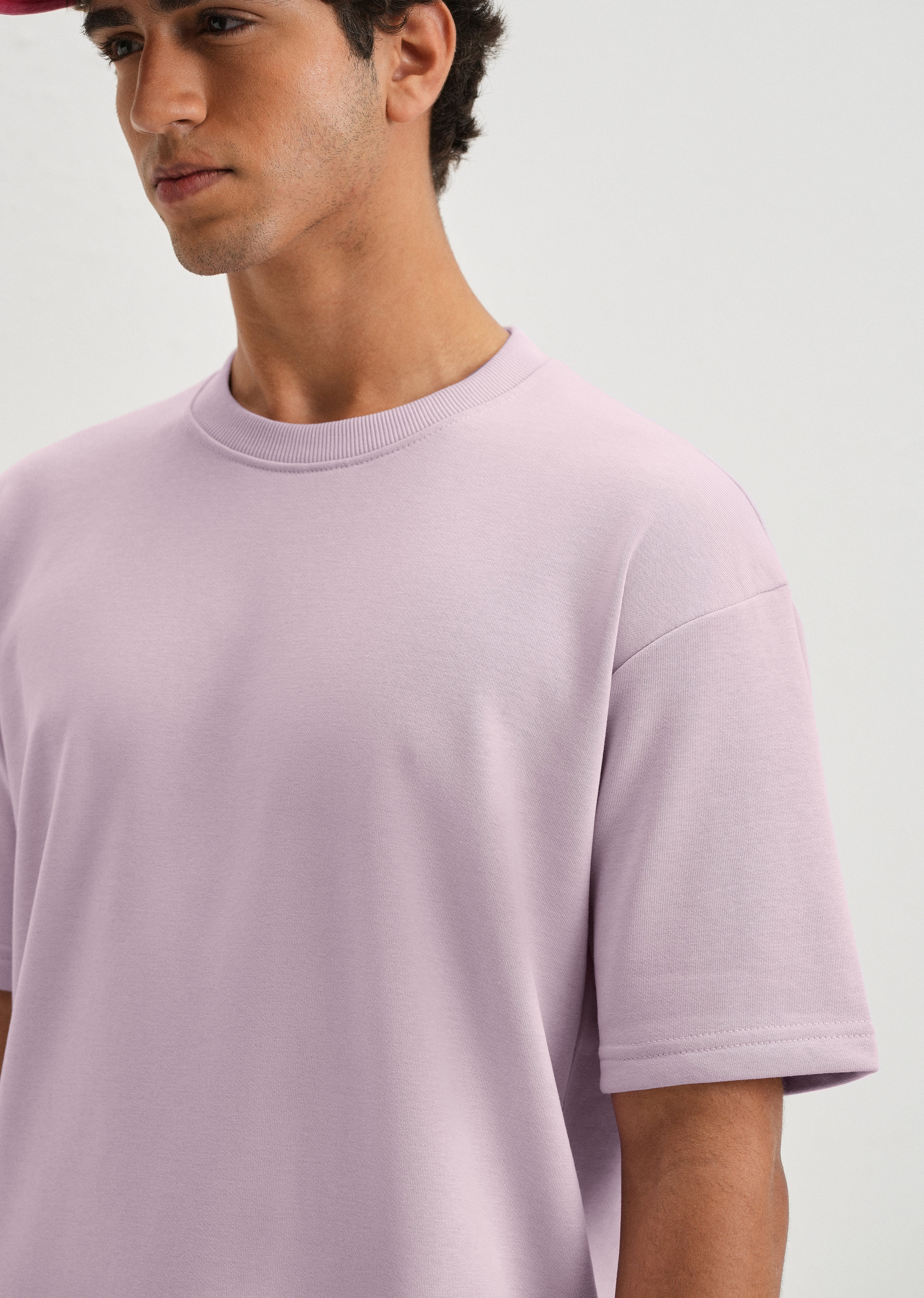 Thistle Violet Plain Oversized Basic T-shirt