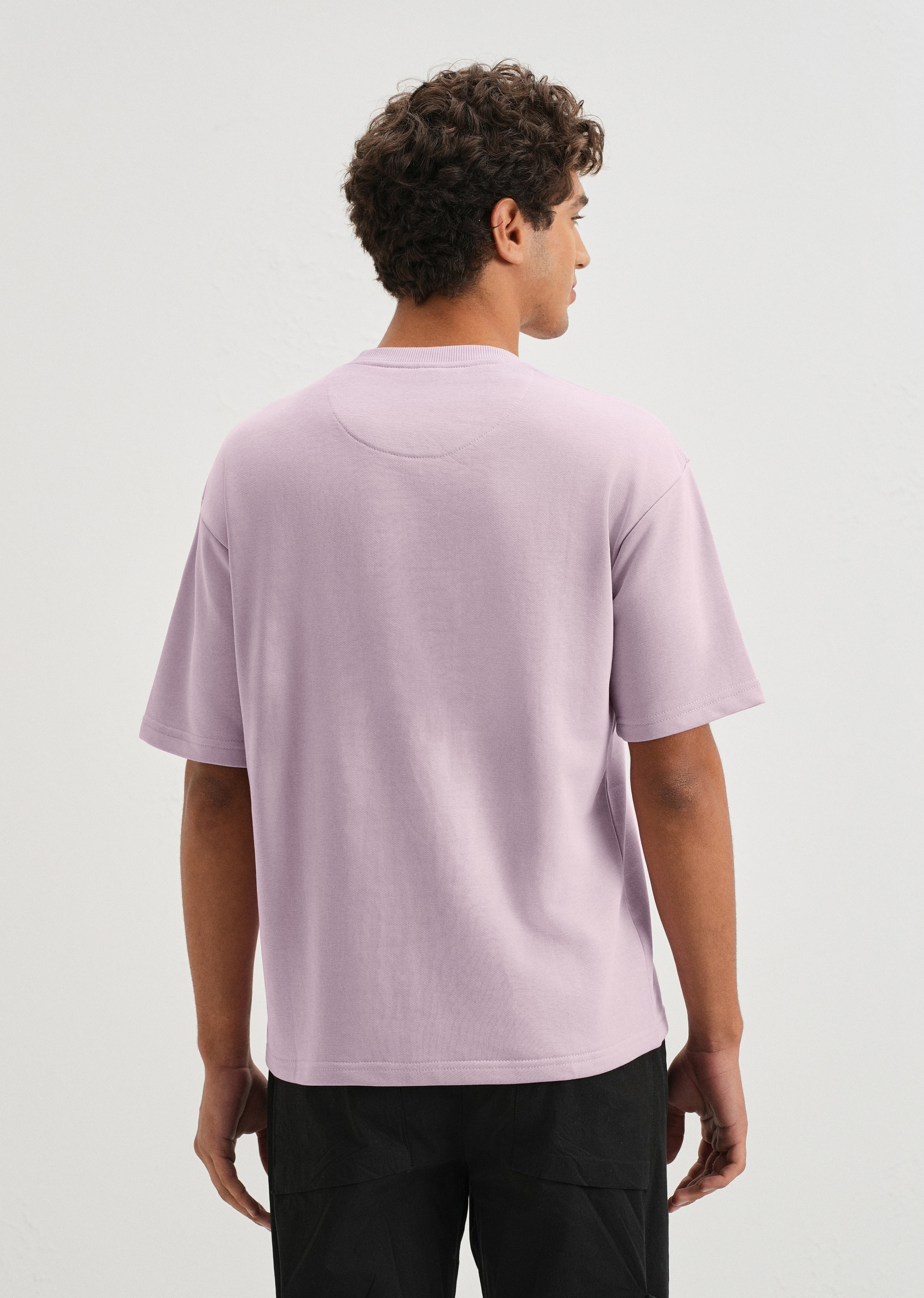Thistle Violet Plain Oversized Basic T-shirt
