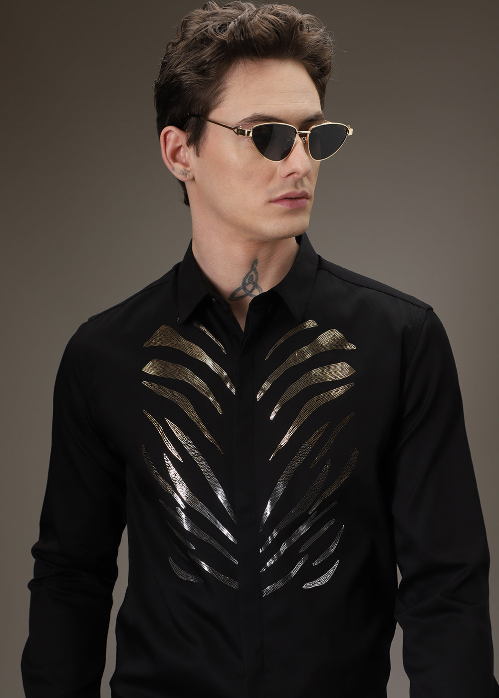 Tiger Stripe Black Designer Shirt