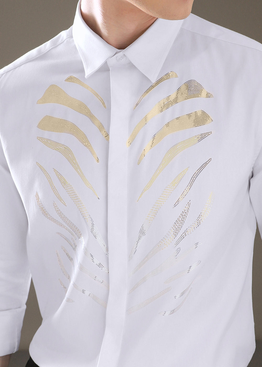 Tiger Stripe White Designer Shirt