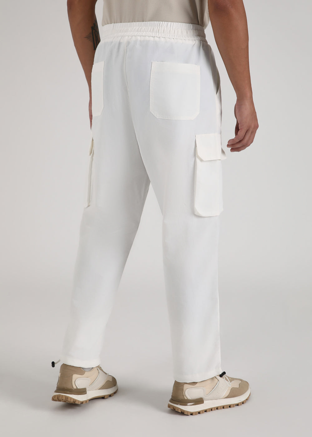 White Relaxed Fit Track Pant