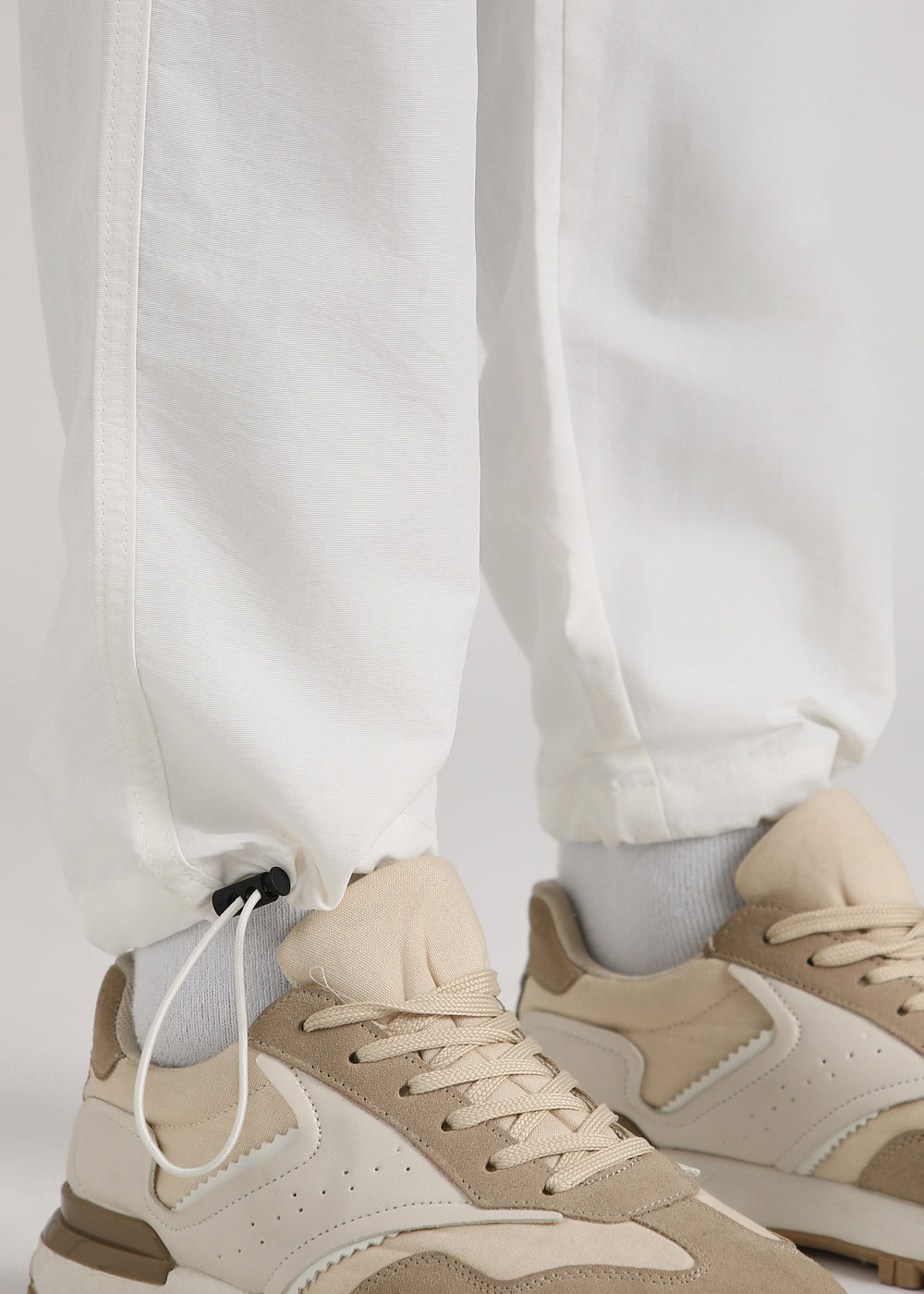 White Relaxed Fit Track Pant